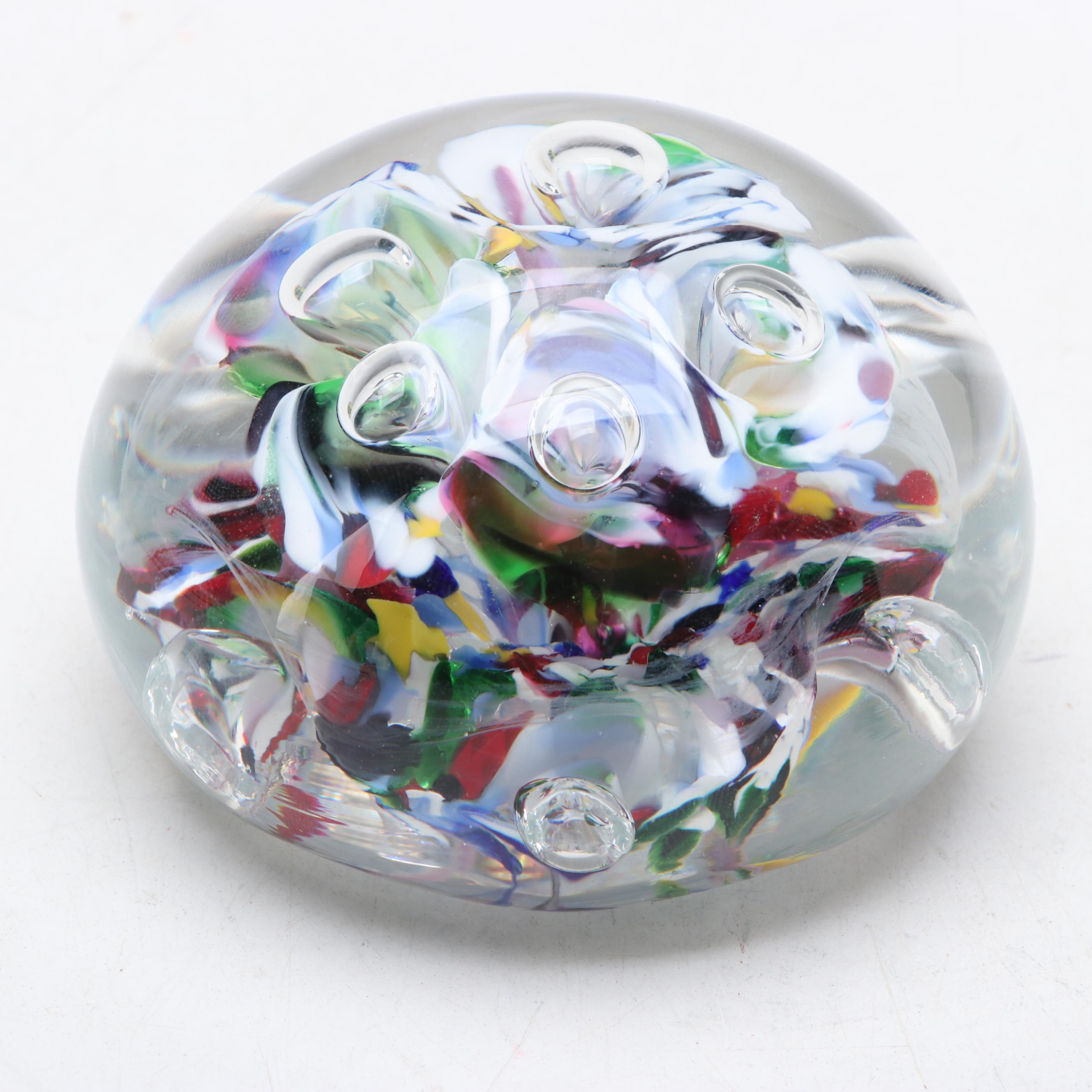 Hinkle's Art Glass Flower with Paperweight