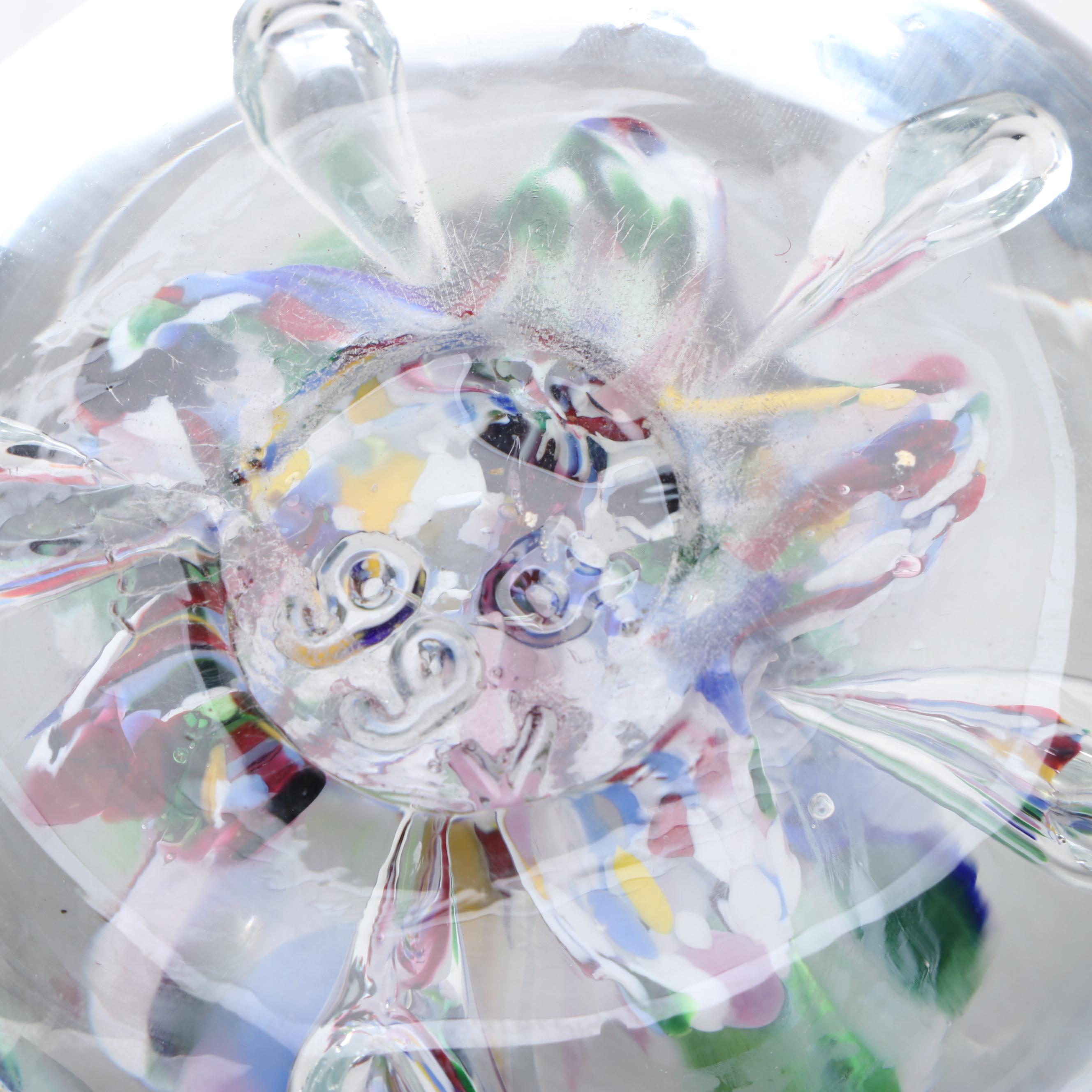 Hinkle's Art Glass Flower with Paperweight