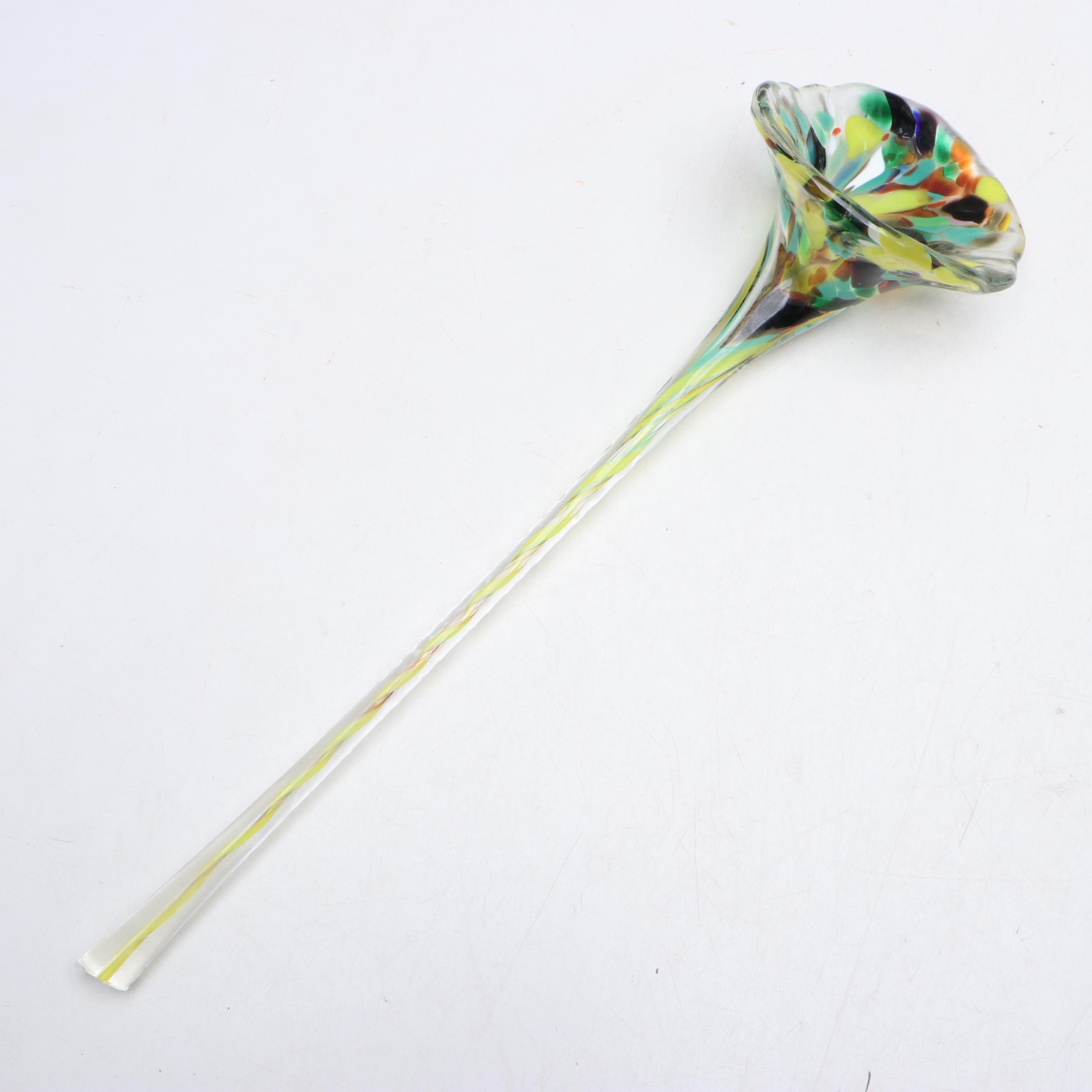 Hinkle's Art Glass Flower with Paperweight