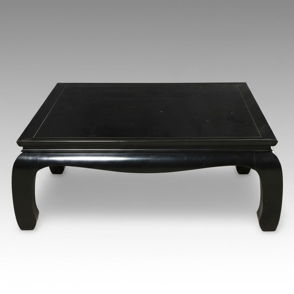 Chinese Style Black Lacquered Coffee Table