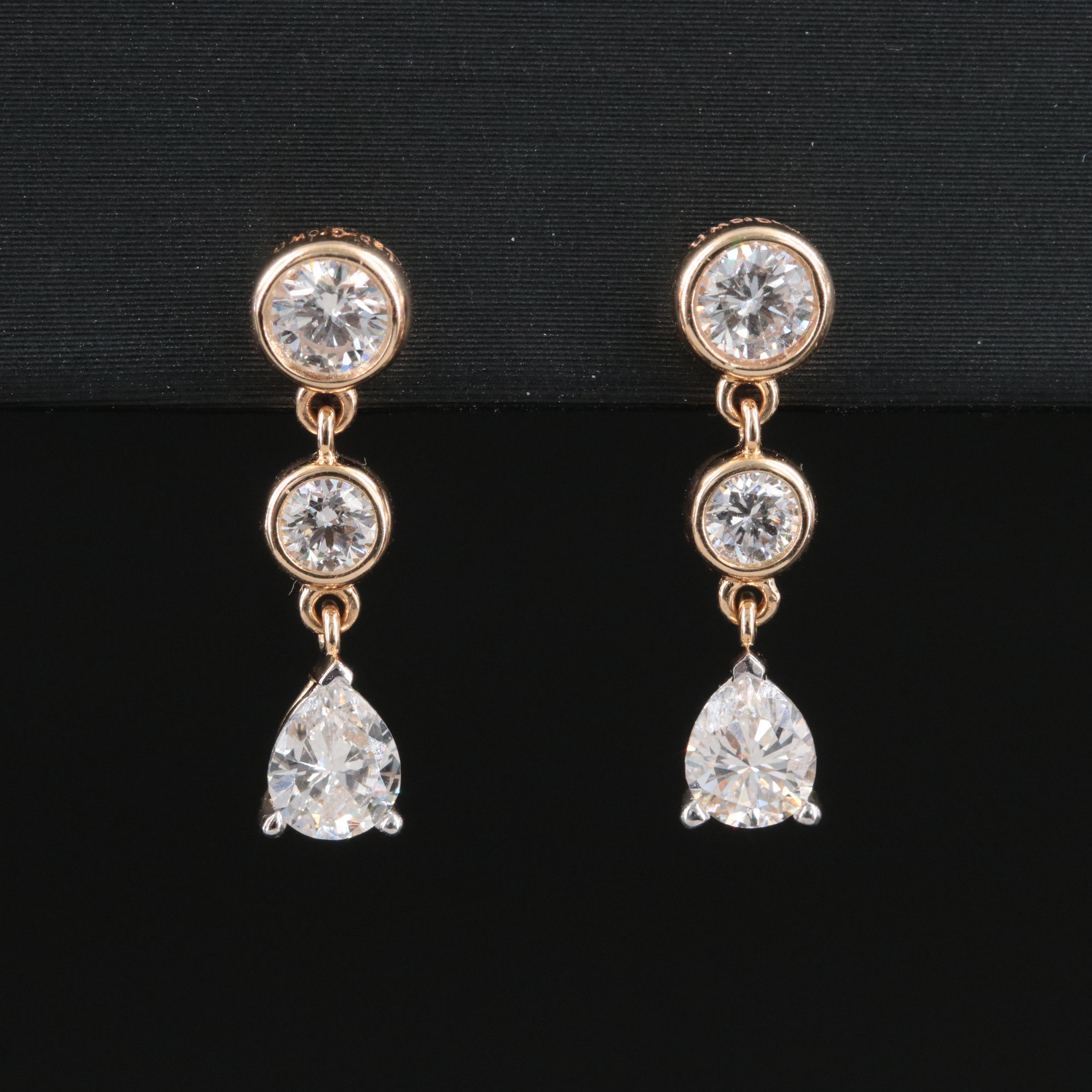 14K 1.25 CTW Lab Grown Diamond Drop Earrings