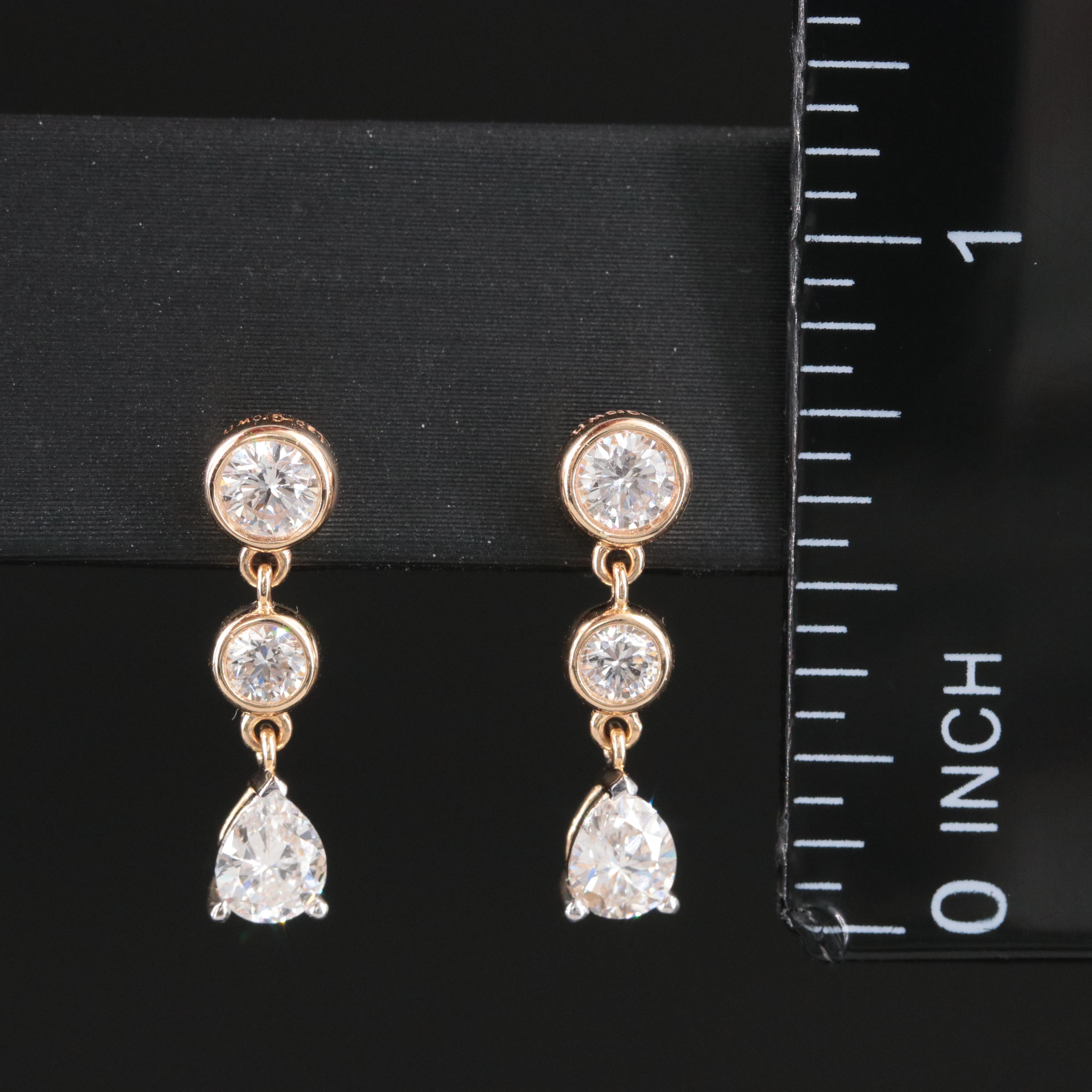 14K 1.25 CTW Lab Grown Diamond Drop Earrings