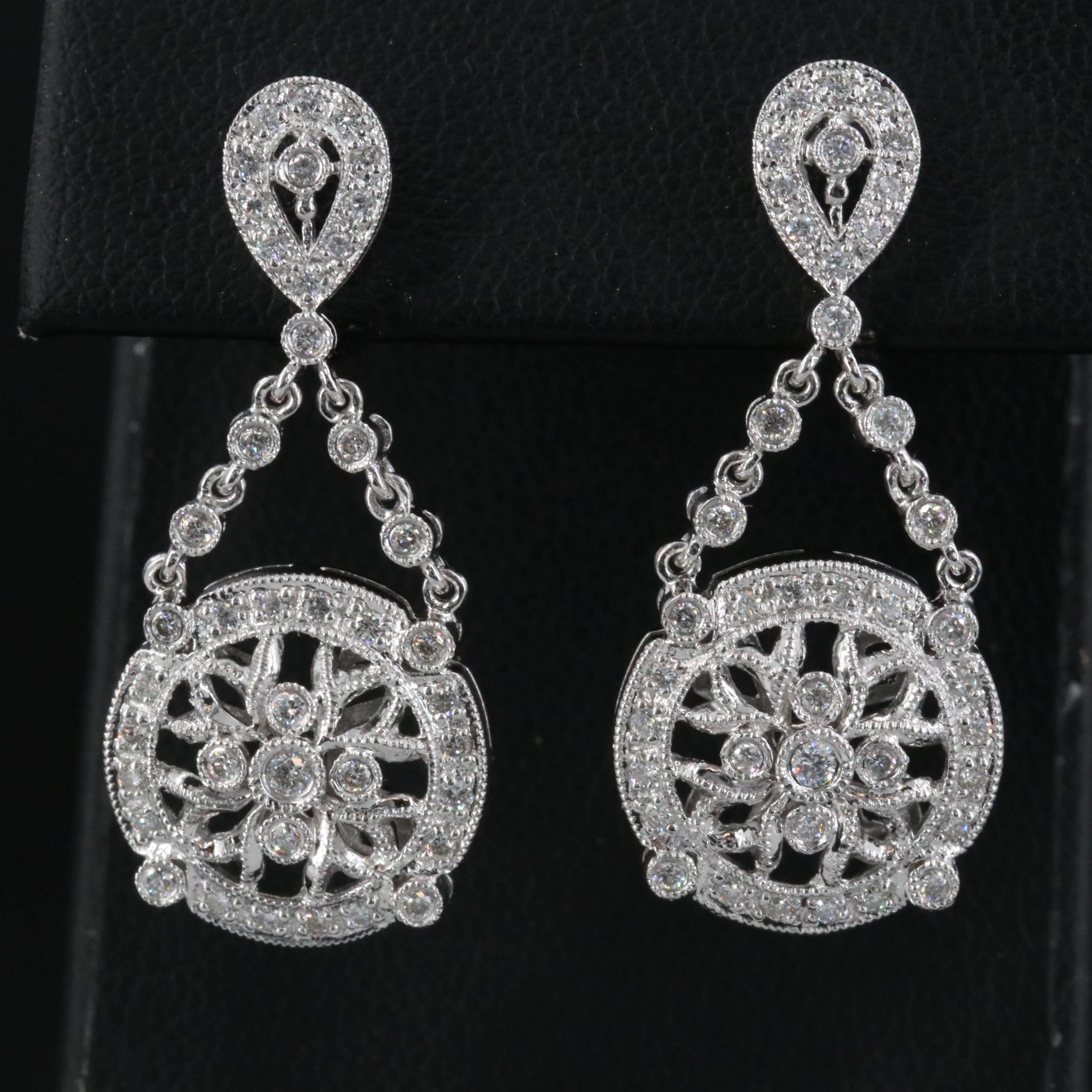 18K 0.68 CTW Diamond Pendulum Earrings