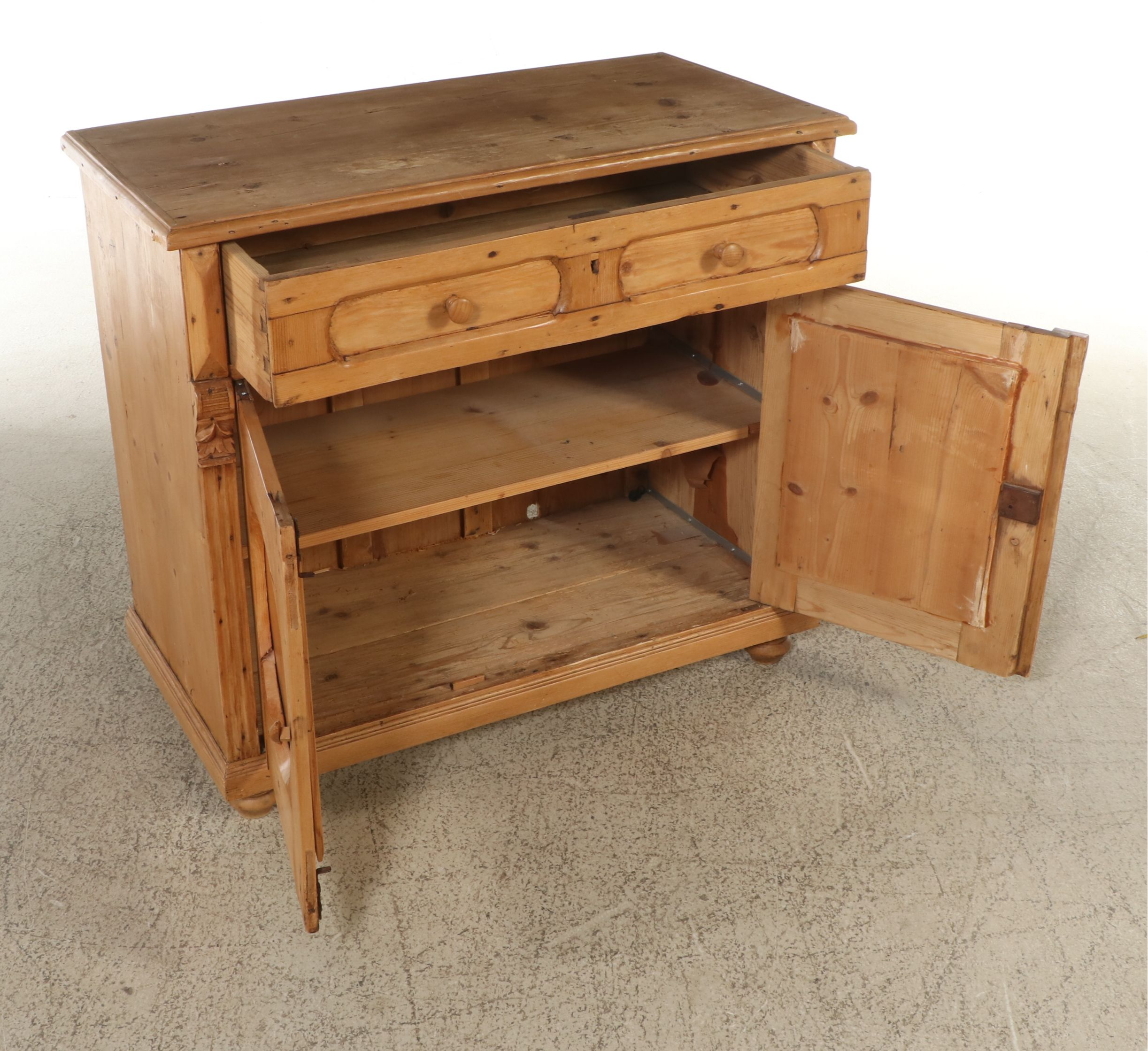 Austrian Carved Pine Sideboard, Late 19th Century