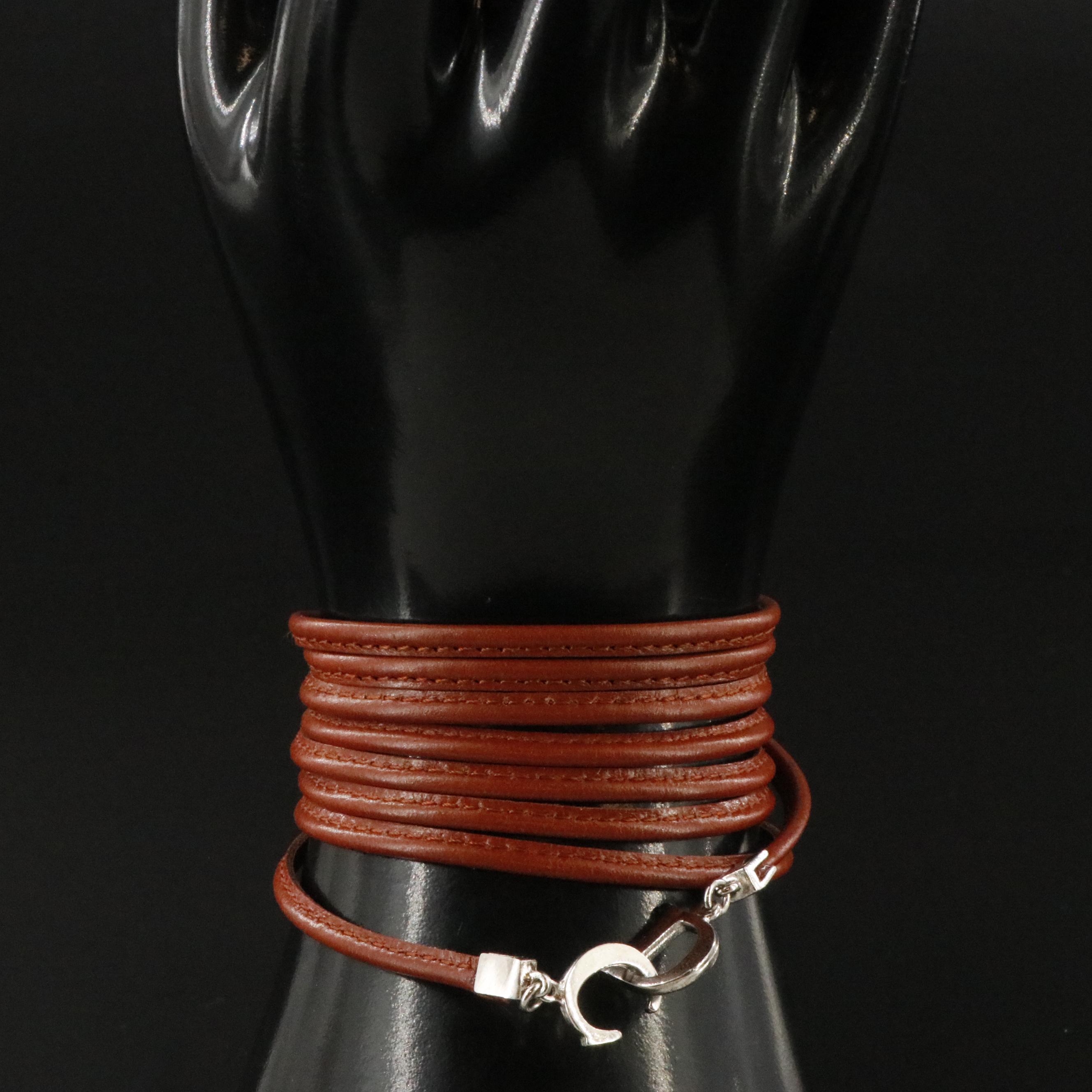 Christian Dior CD Leather Wrist Wrap Bracelet or Necklace