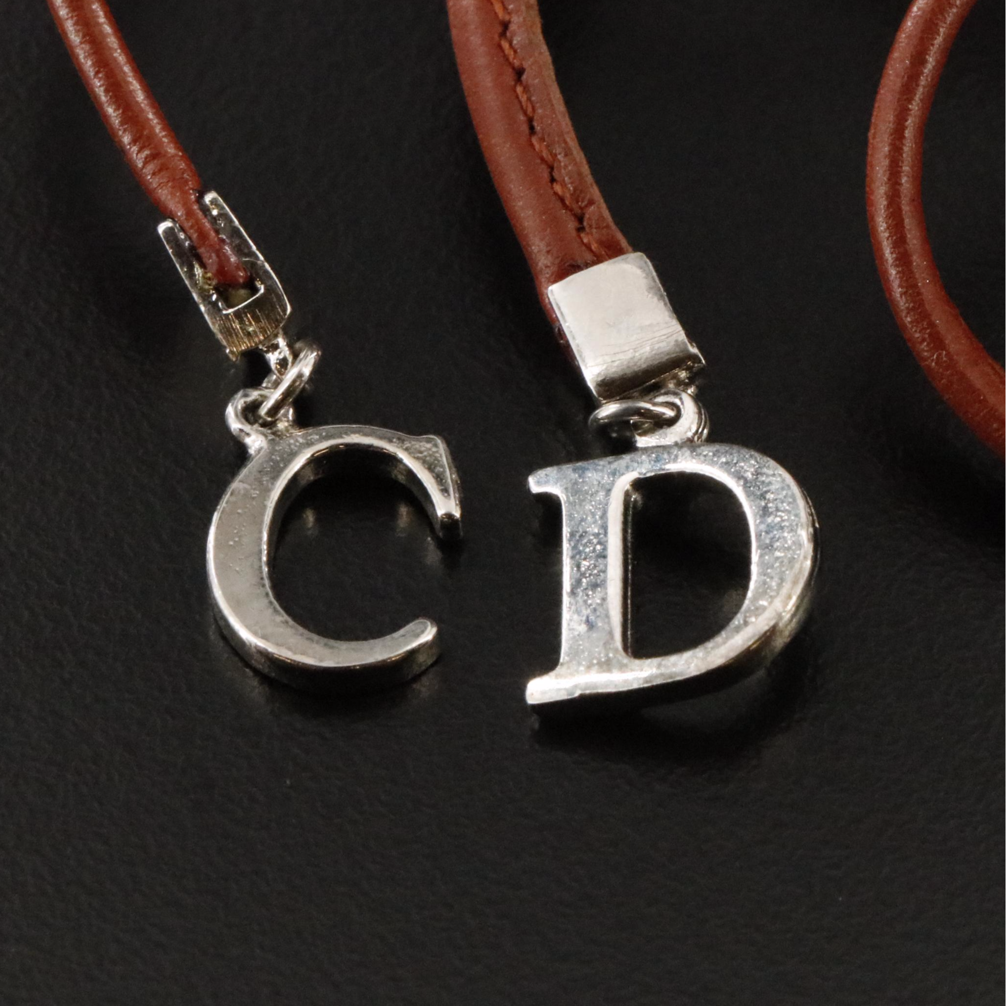 Christian Dior CD Leather Wrist Wrap Bracelet or Necklace