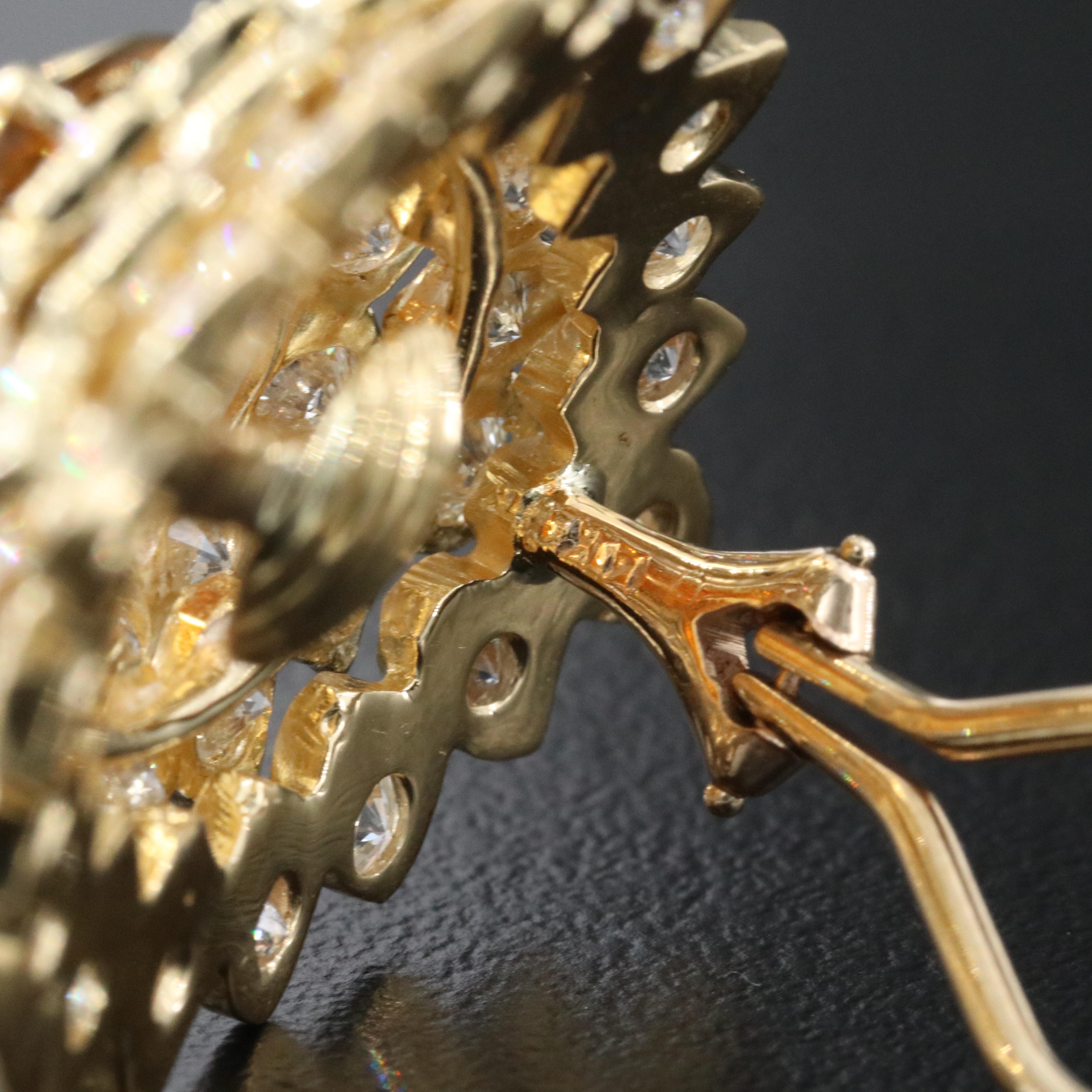 18K 20.00 CTW Citrine and 7.05 CTW Diamond Earrings