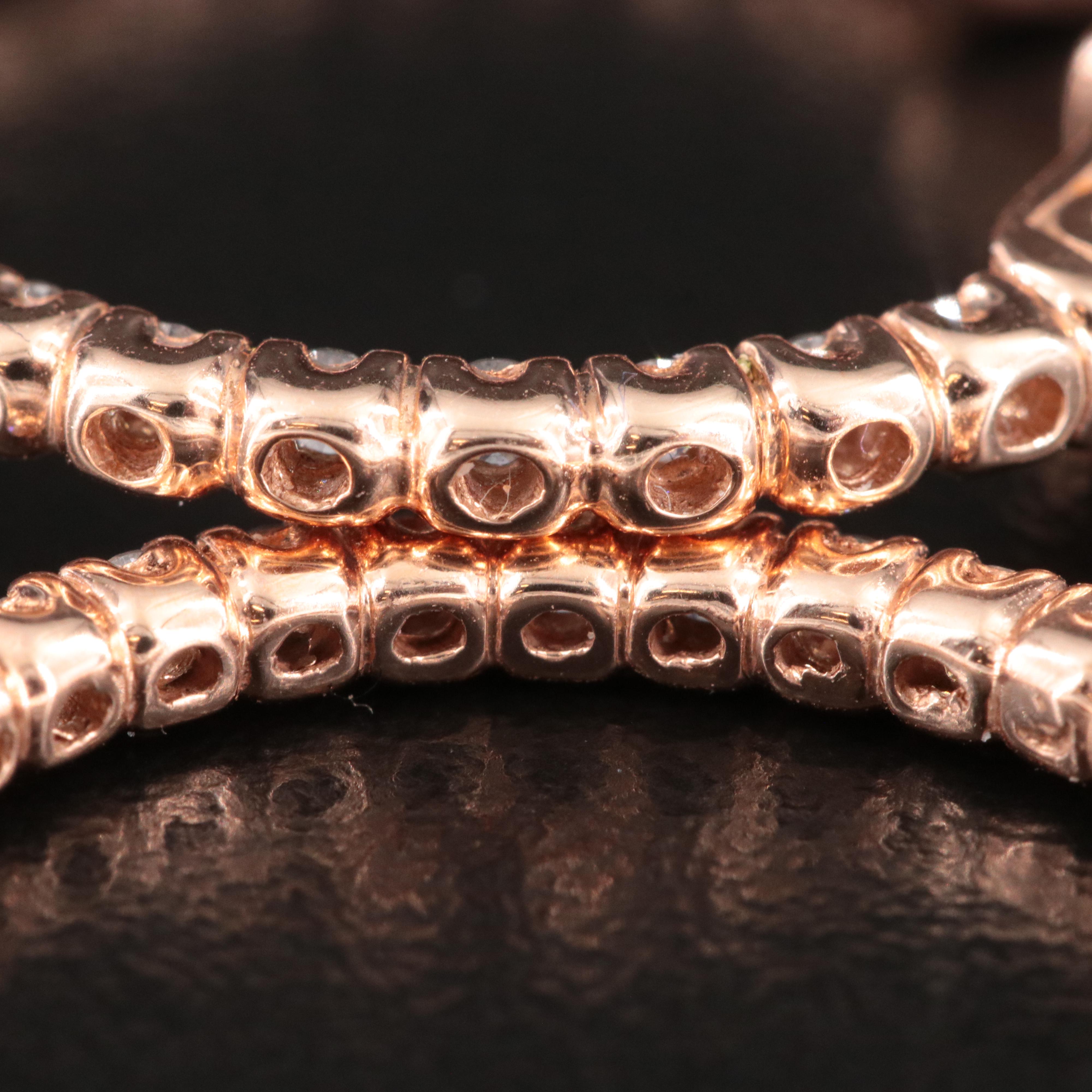 14K Rose Gold 1.00 CTW Diamond Inside-Out Hoop Earrings