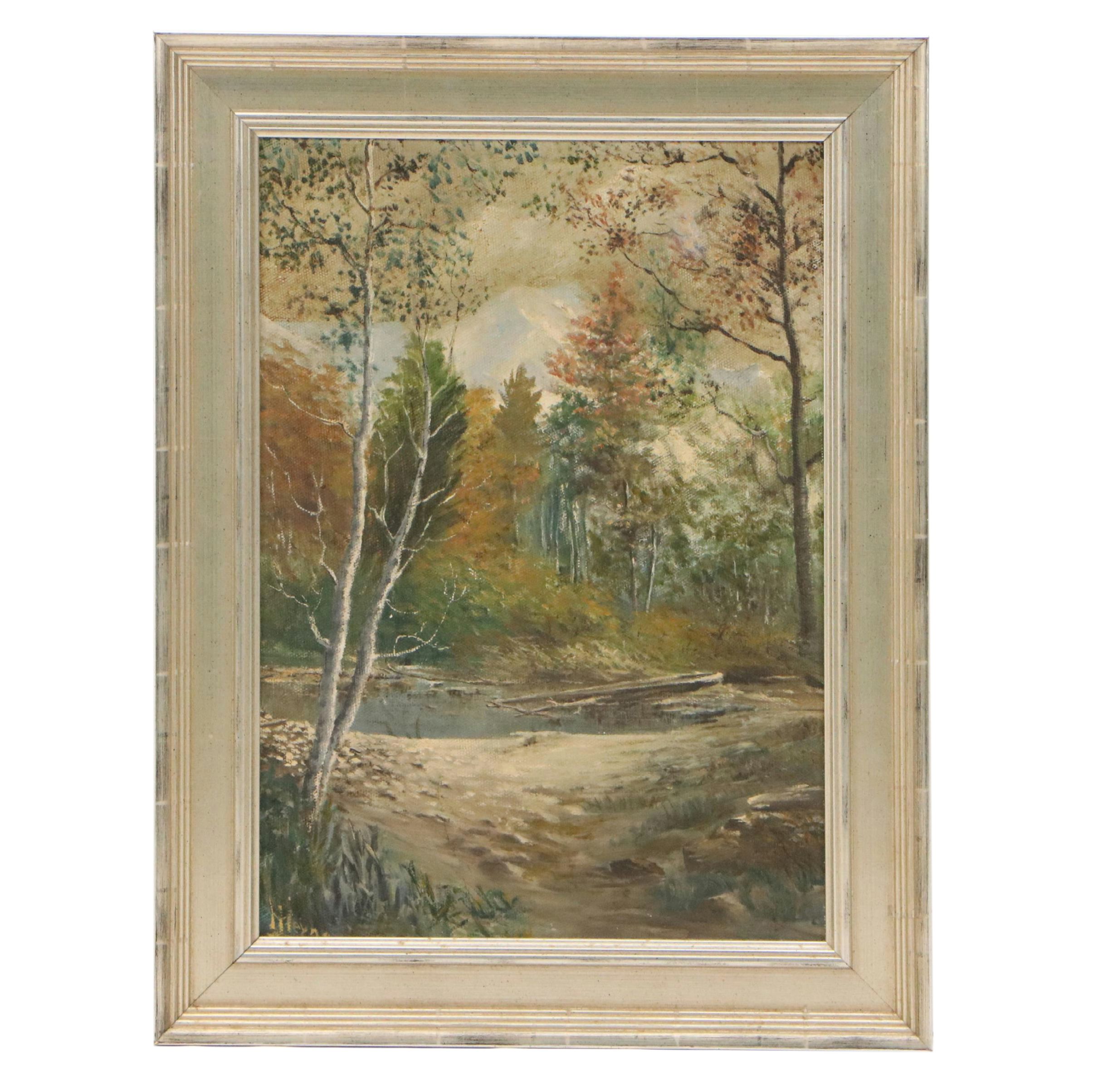 J. Heyne Oil Painting "Mt Gunnison Near Paonia," Mid-20th Century