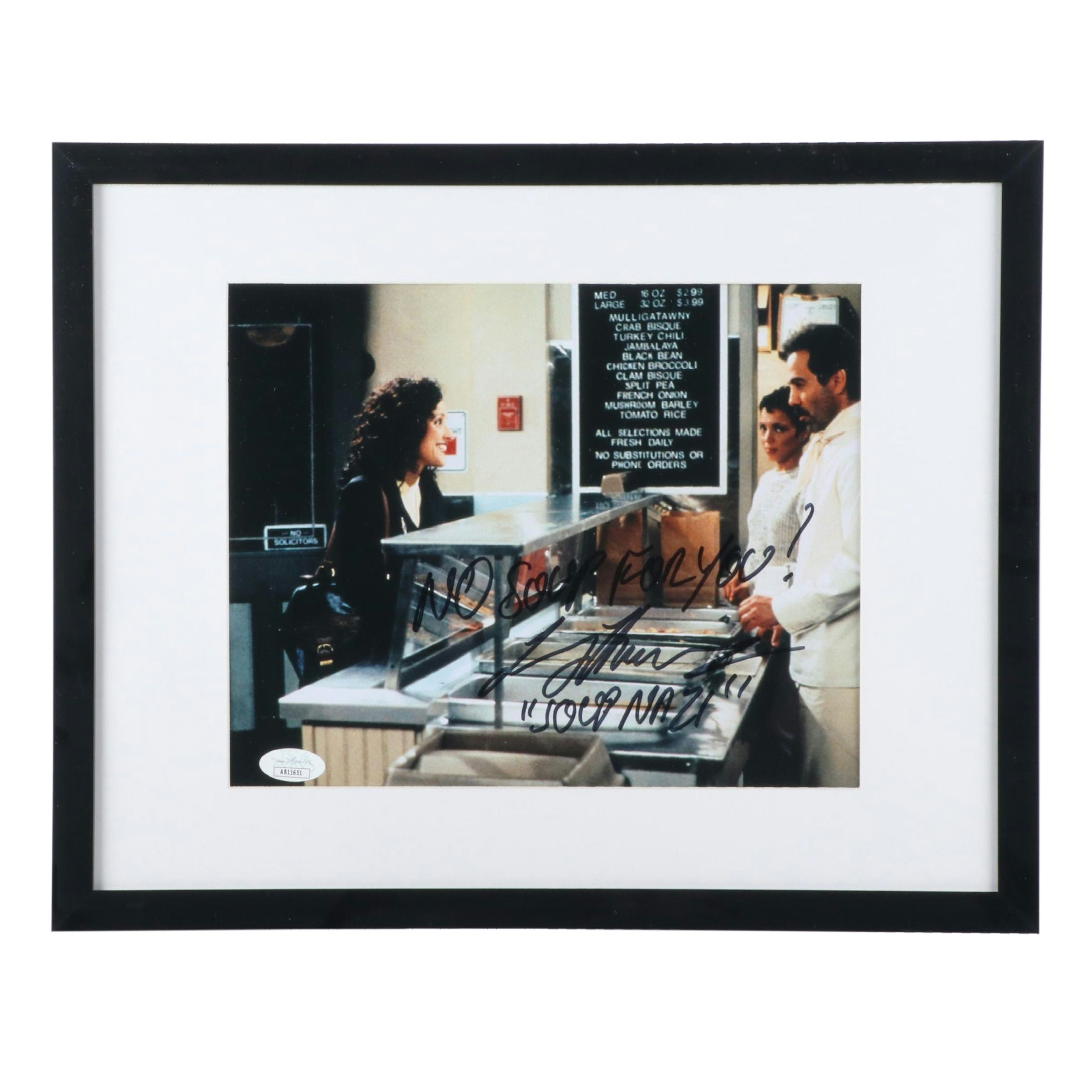 Larry Thomas Signed “No Soup For You!” Seinfeld Print in Matted Frame, JSA