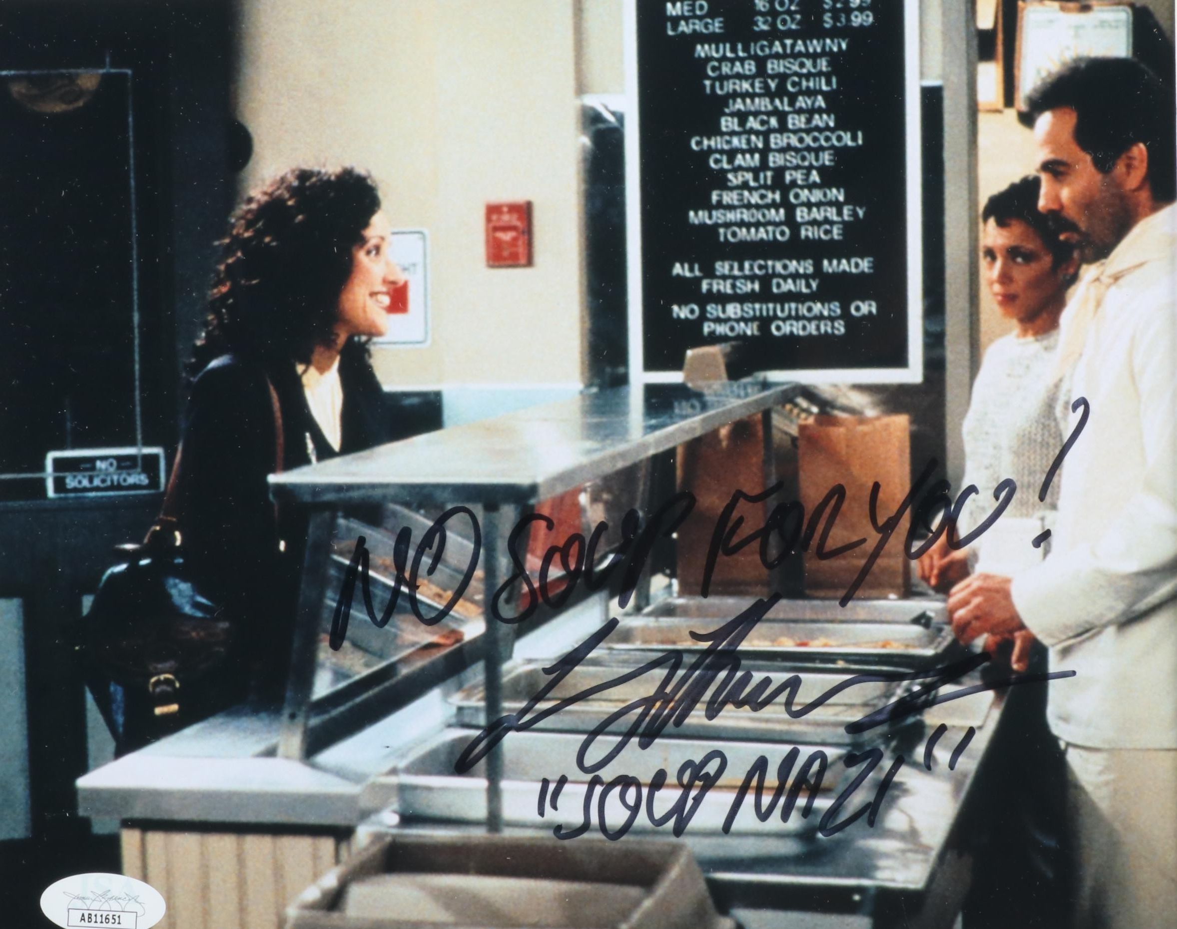 Larry Thomas Signed “No Soup For You!” Seinfeld Print in Matted Frame, JSA