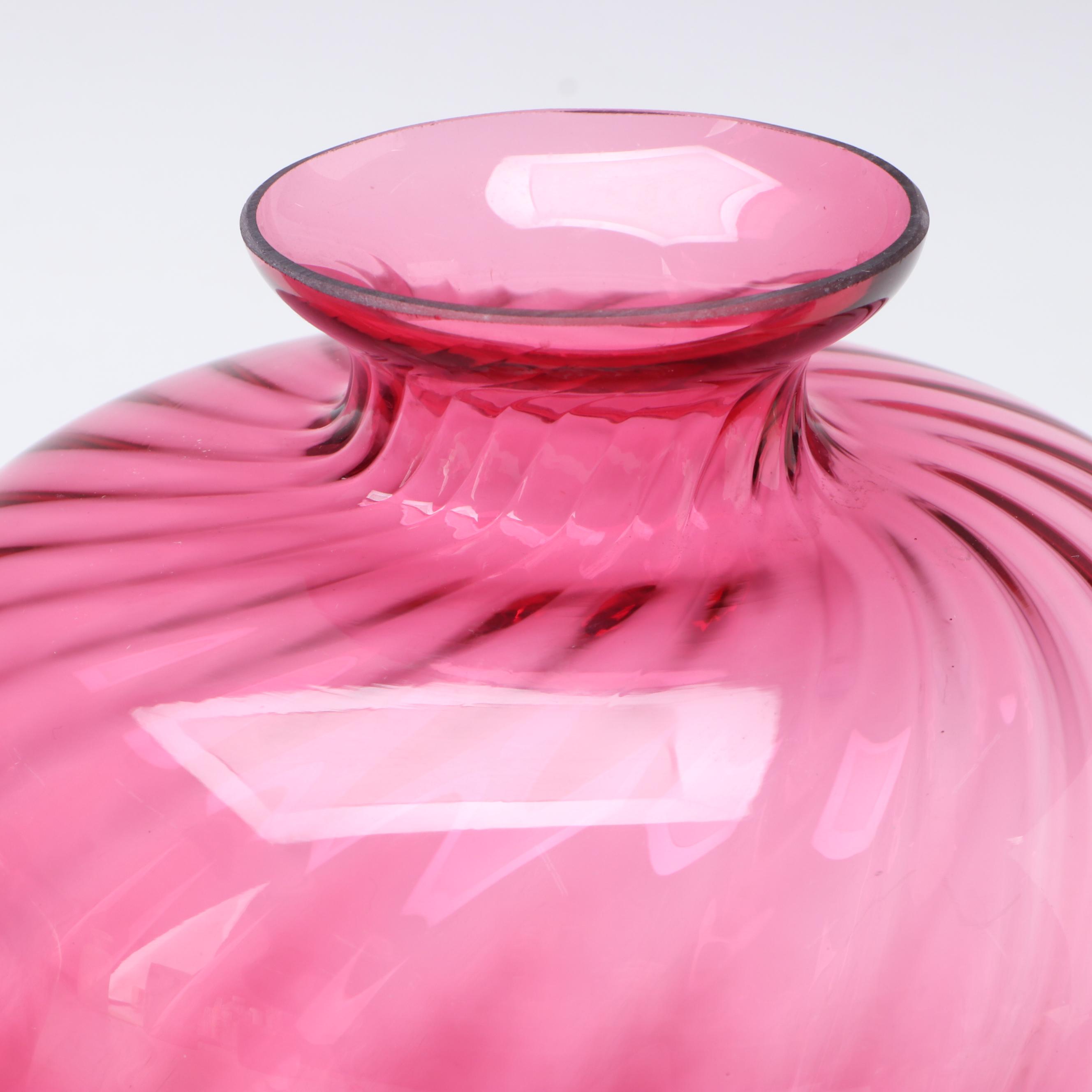 Pilgrim Handblown Cranberry Glass Vases