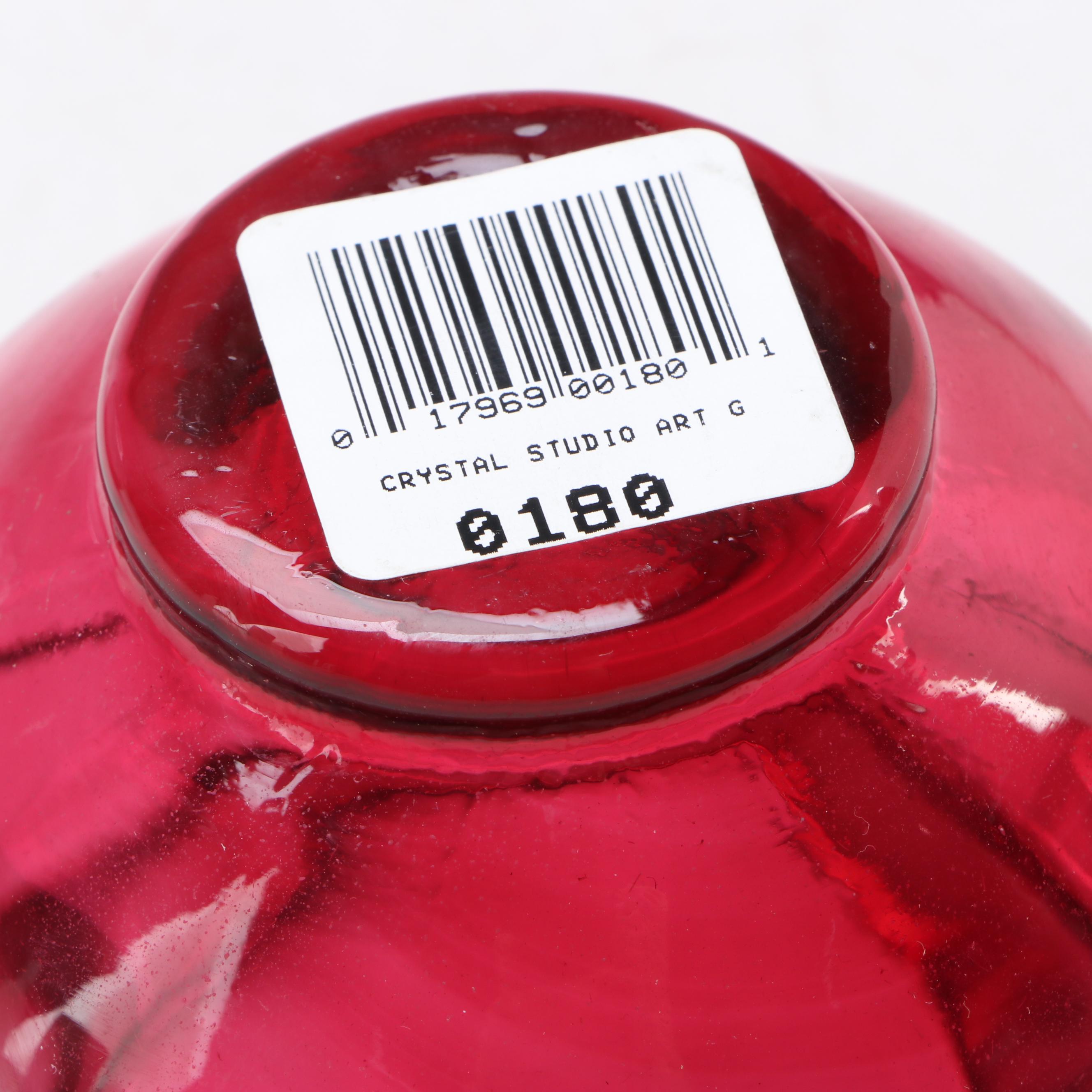 Pilgrim Handblown Cranberry Glass Vases