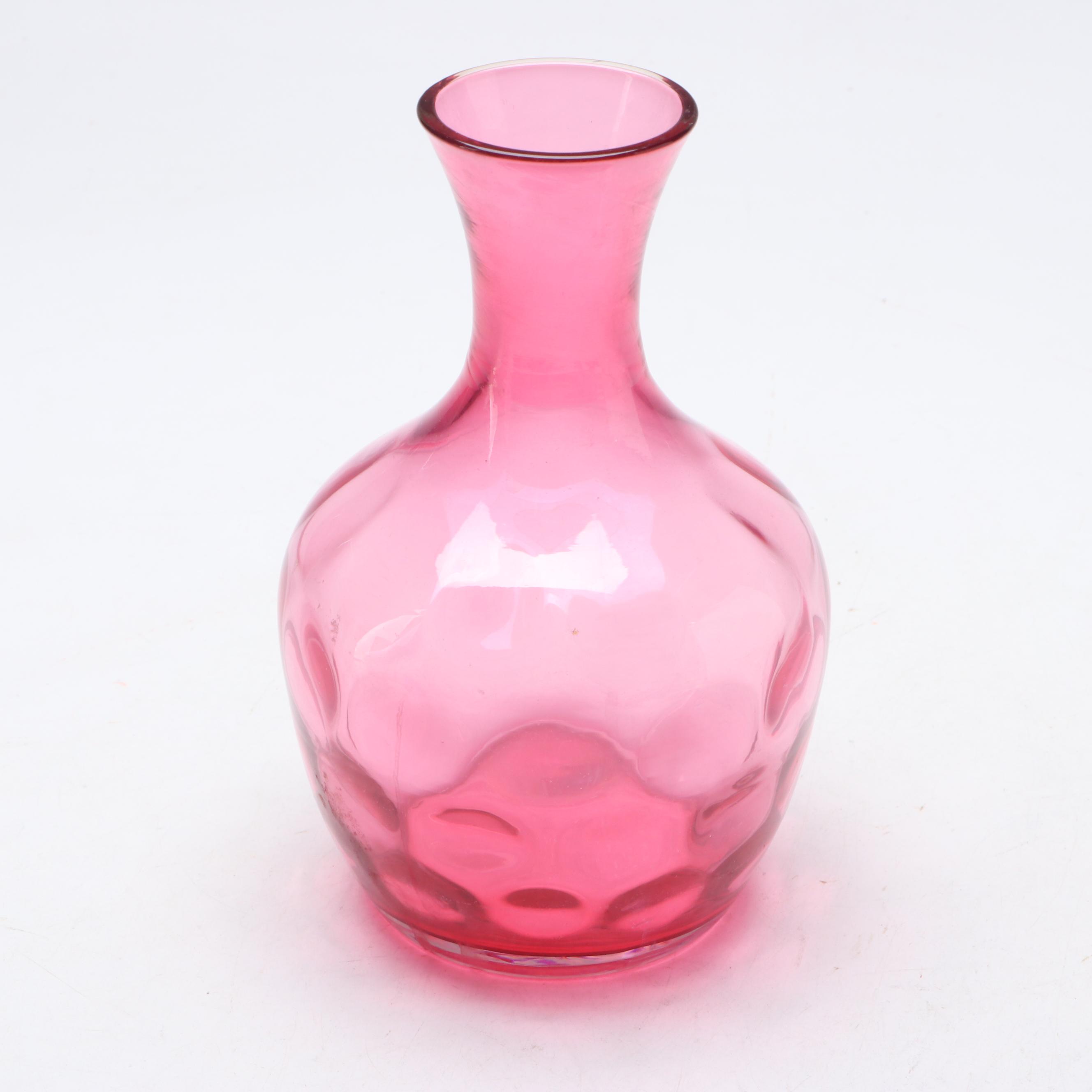Pilgrim Handblown Cranberry Glass Vases