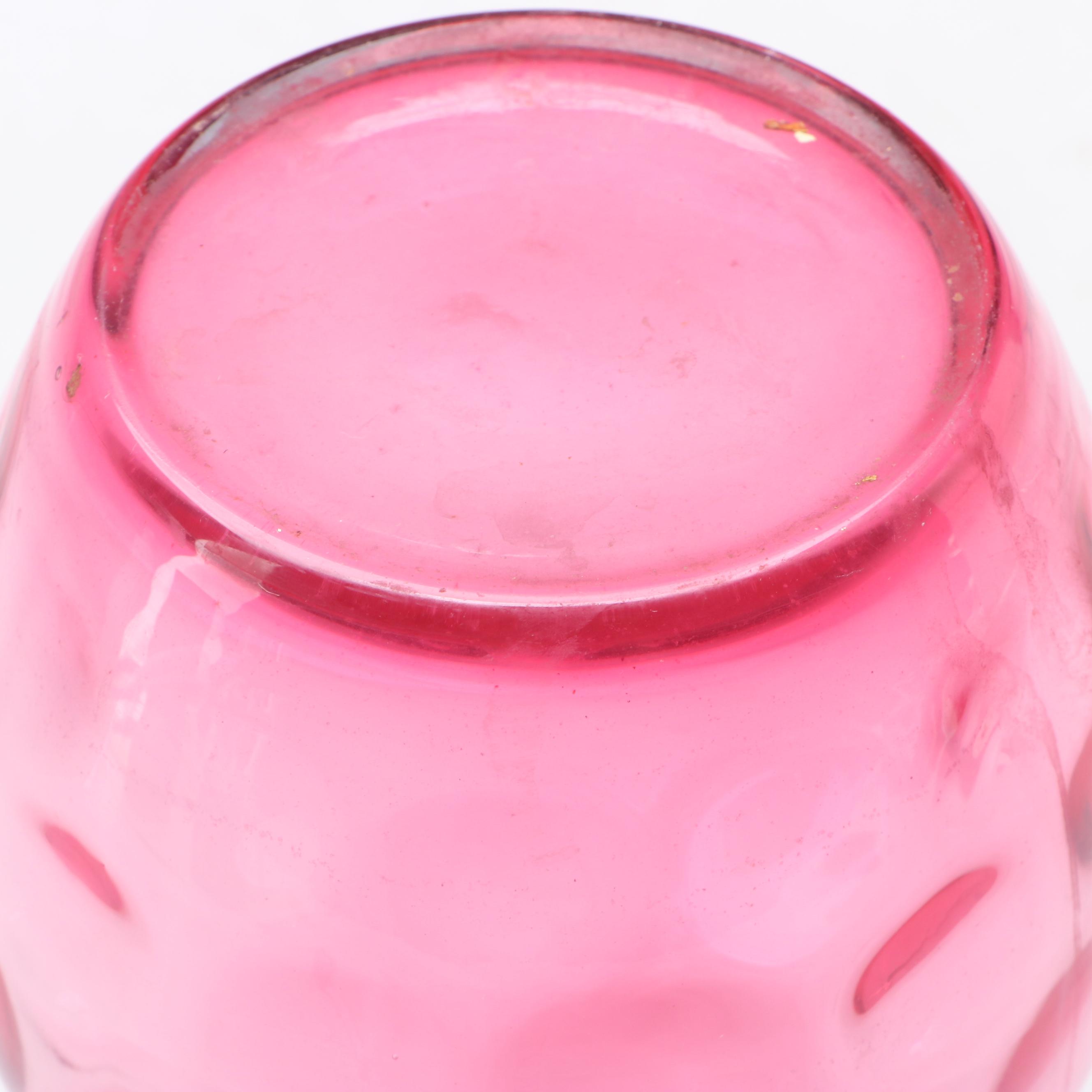 Pilgrim Handblown Cranberry Glass Vases