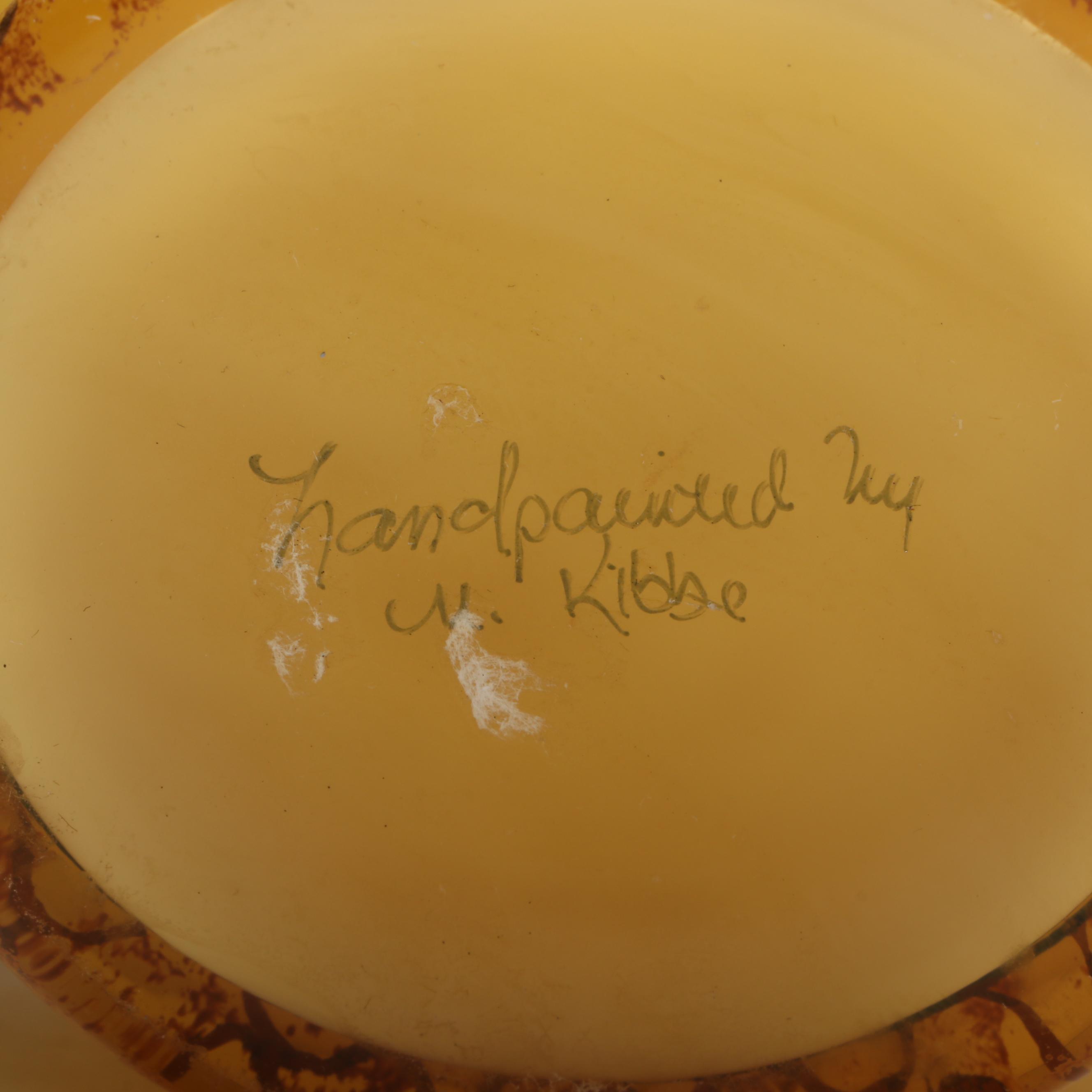 Fenton Hand-Painted Uranium Glass with Other Ruffle Edge Vases