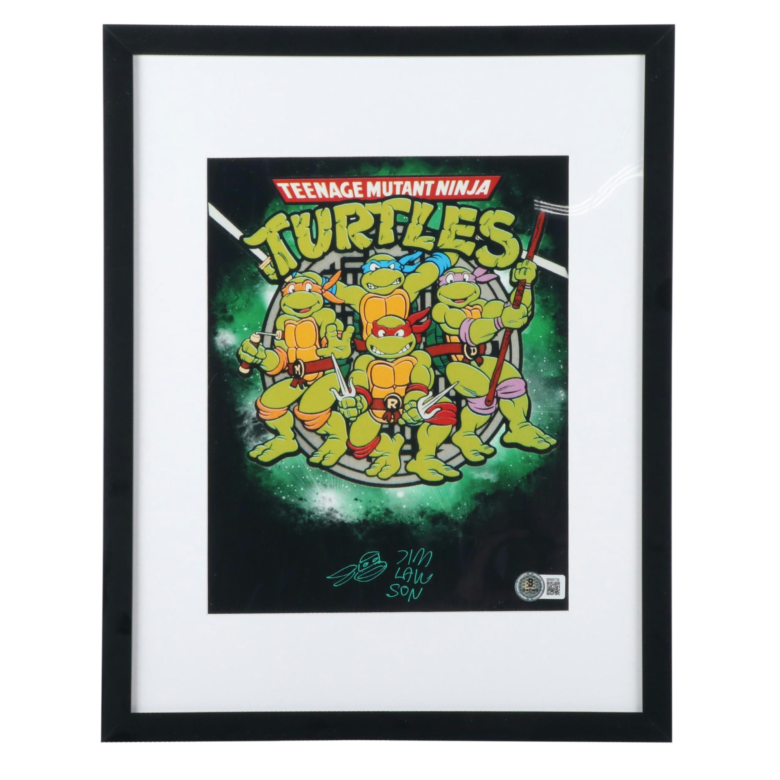 Jim Lawson Signed “Teenage Mutant Ninja Turtles” Print in Matted Frame, Beckett