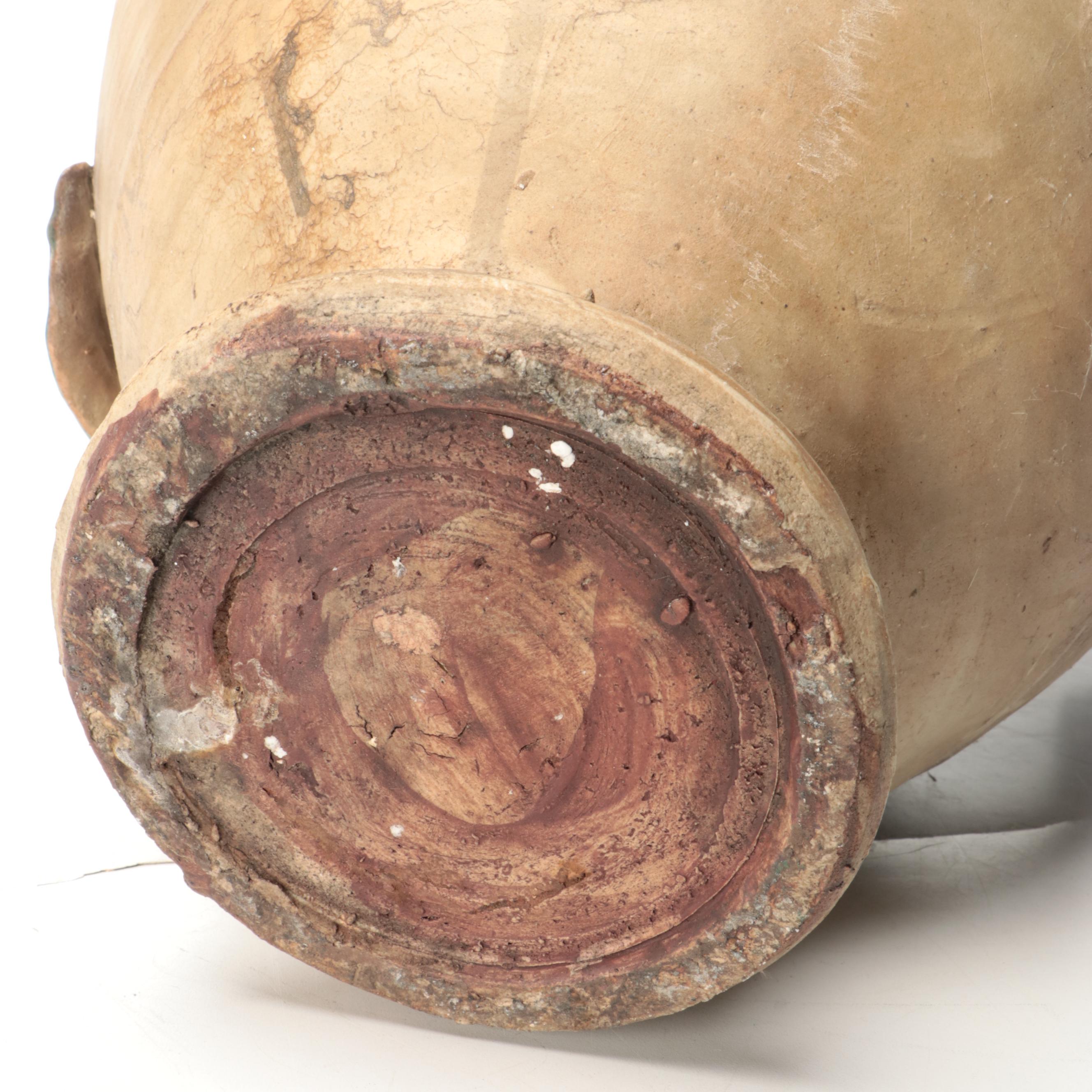 Italian Majolica Pomegranate on Vines Floor Vase