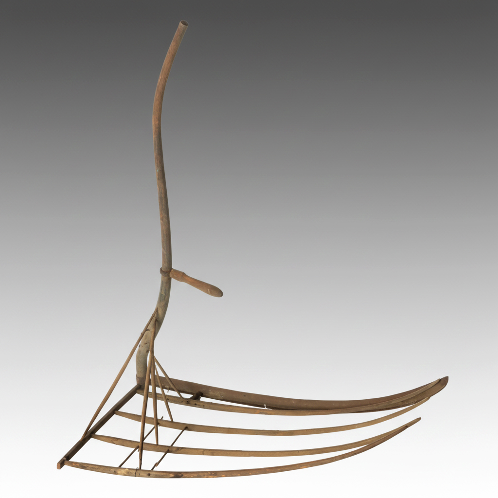 Primitive Style Wood Cradle Scythe