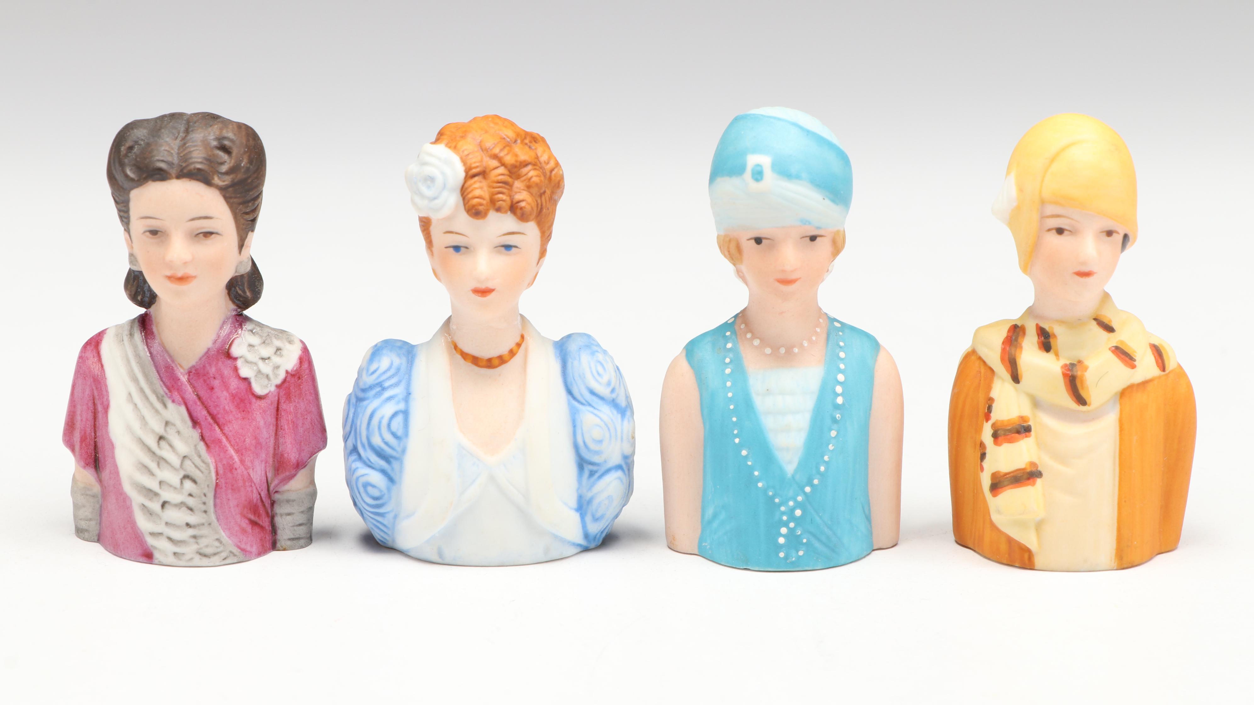 Avon Porcelain "American Fashion Thimbles," Late 20th Century