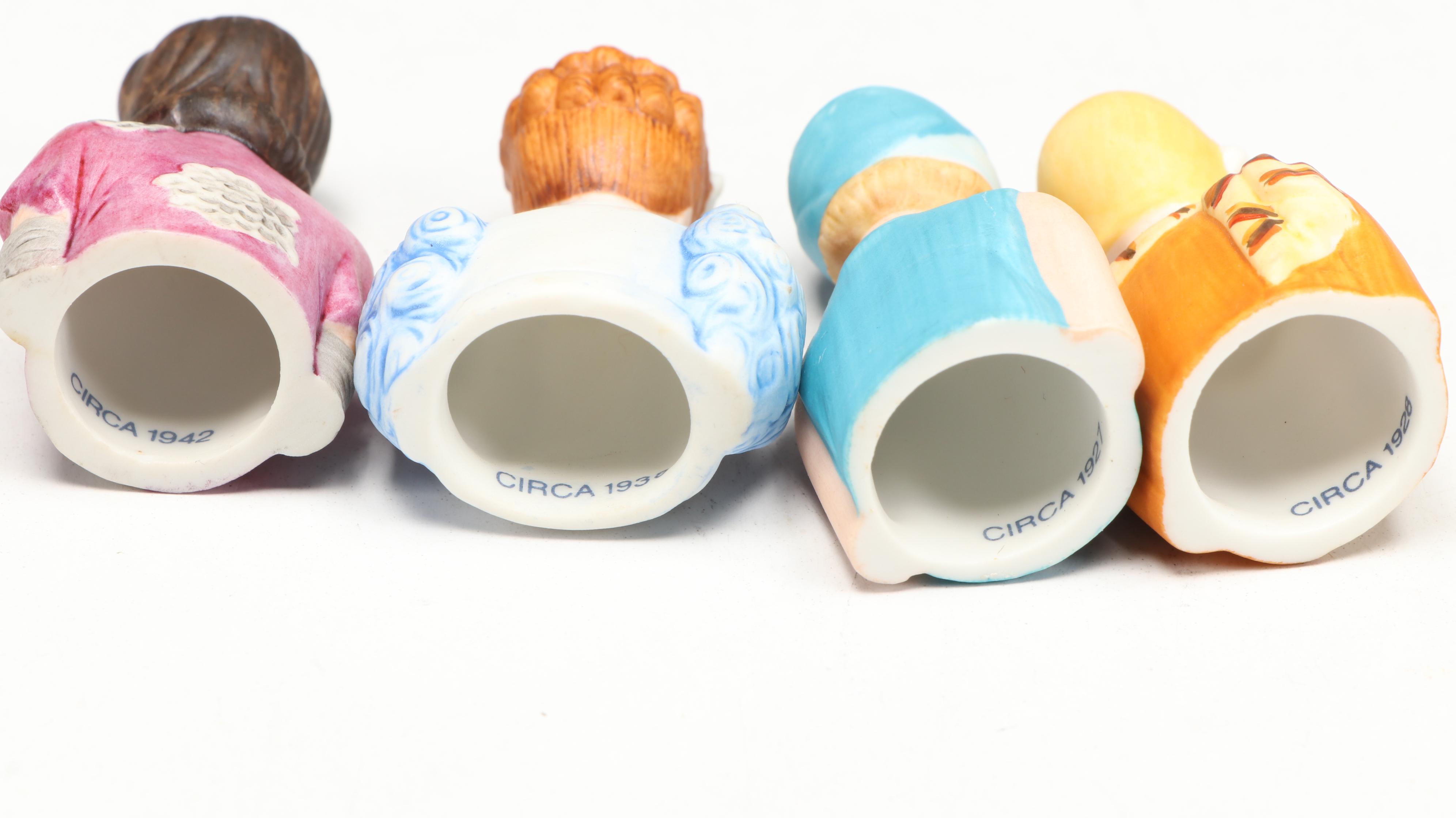 Avon Porcelain "American Fashion Thimbles," Late 20th Century