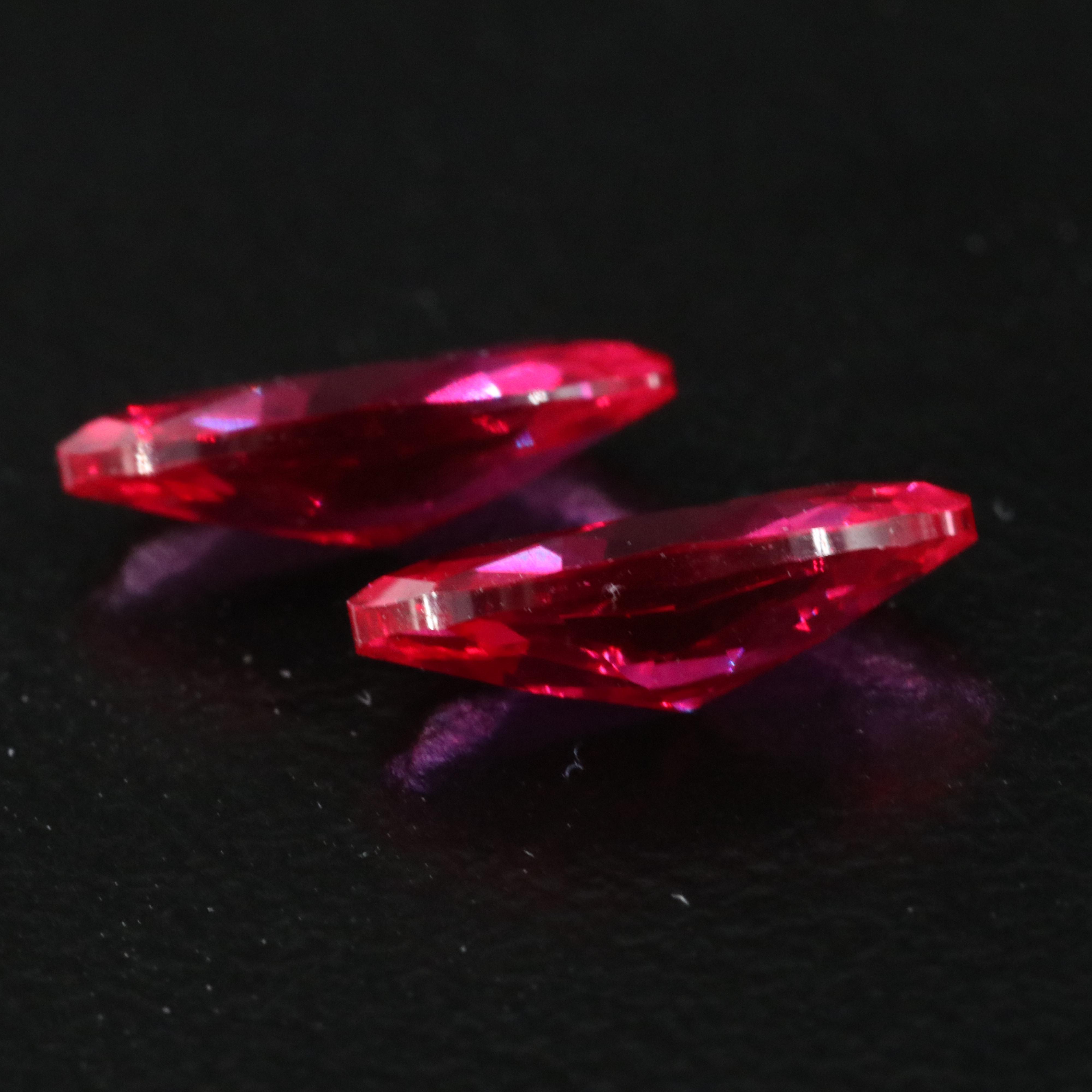 Loose 2.36 CTW Lab Grown Ruby Pair