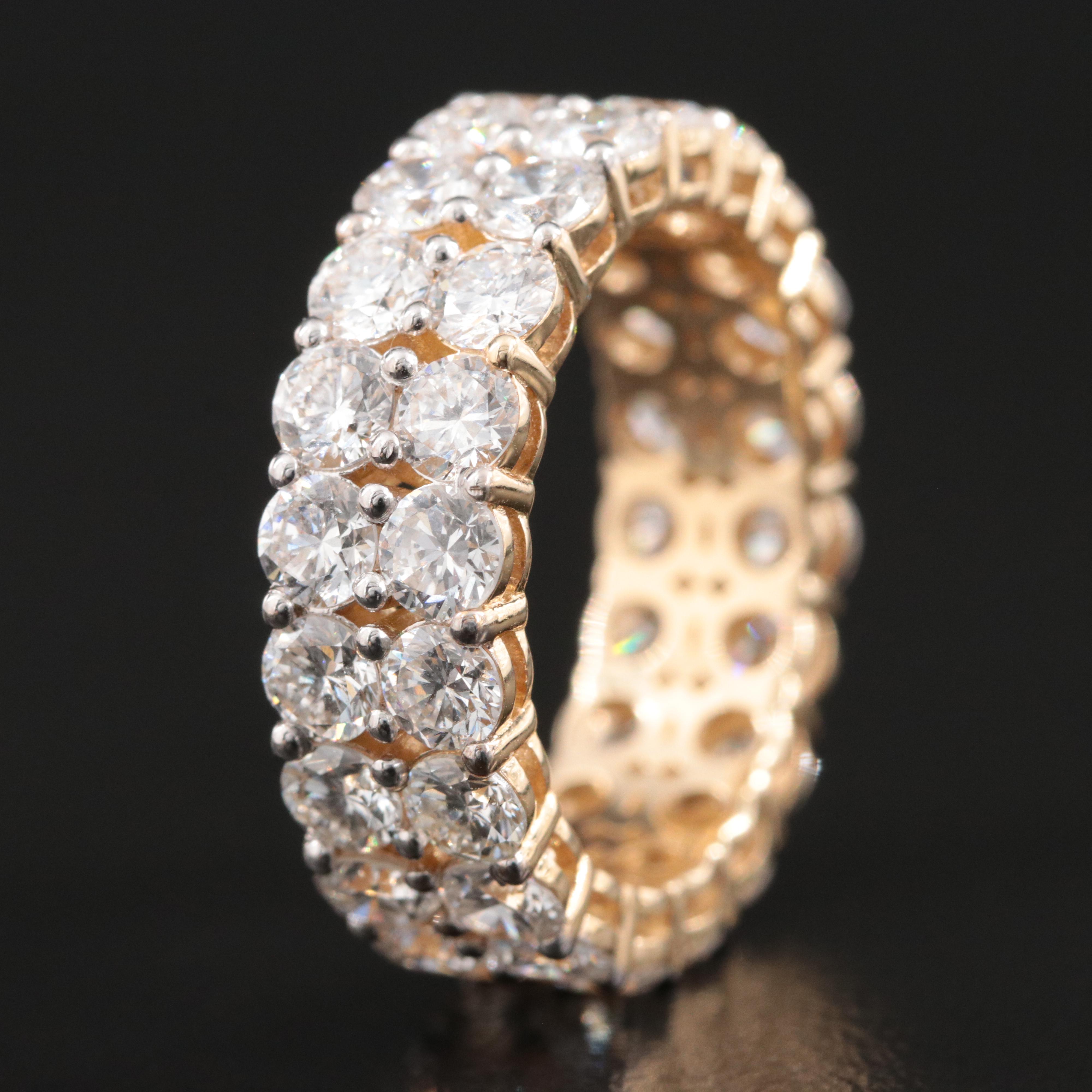 14K 5.67 CTW Lab Grown Diamond Double Row Eternity Band