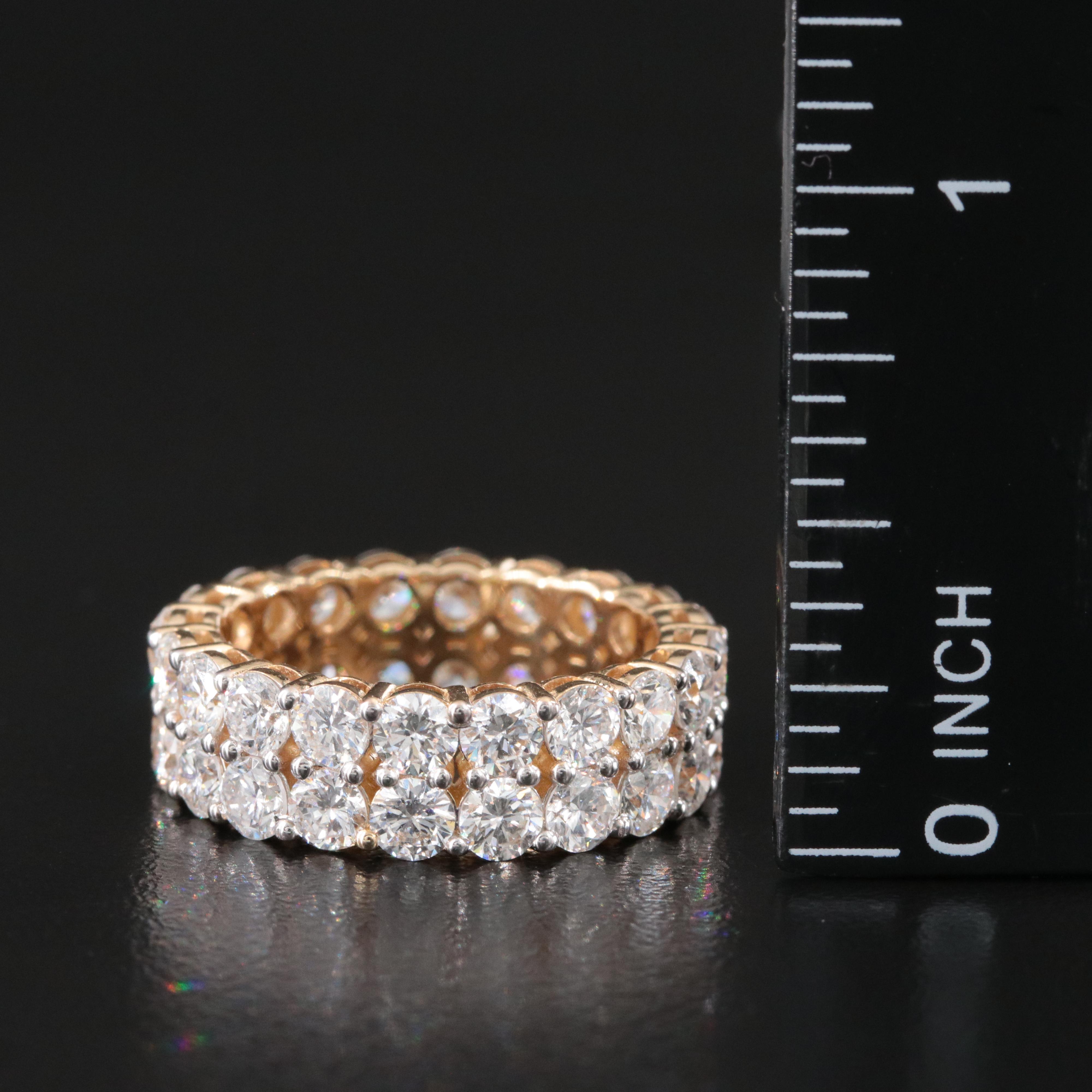 14K 5.67 CTW Lab Grown Diamond Double Row Eternity Band