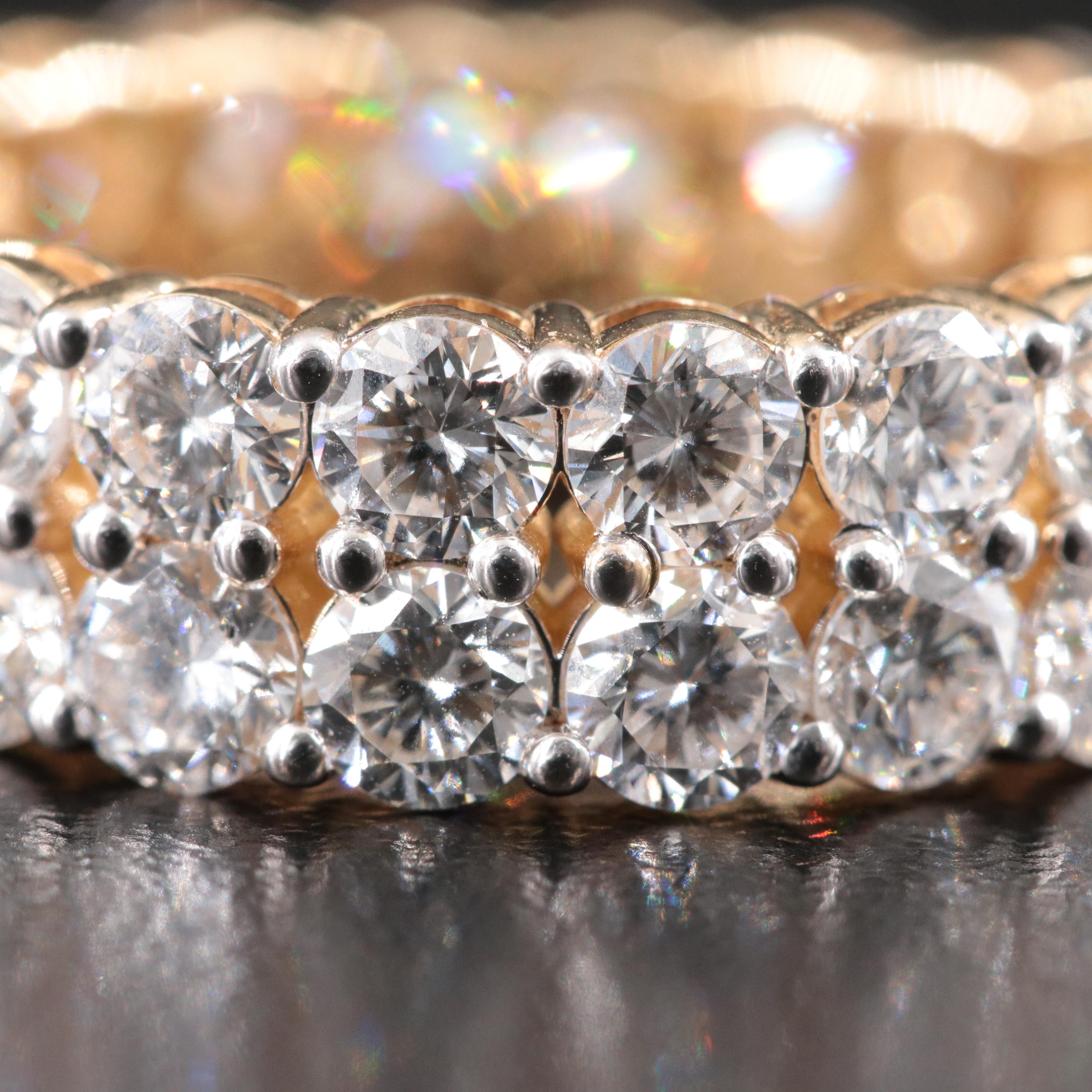14K 5.67 CTW Lab Grown Diamond Double Row Eternity Band