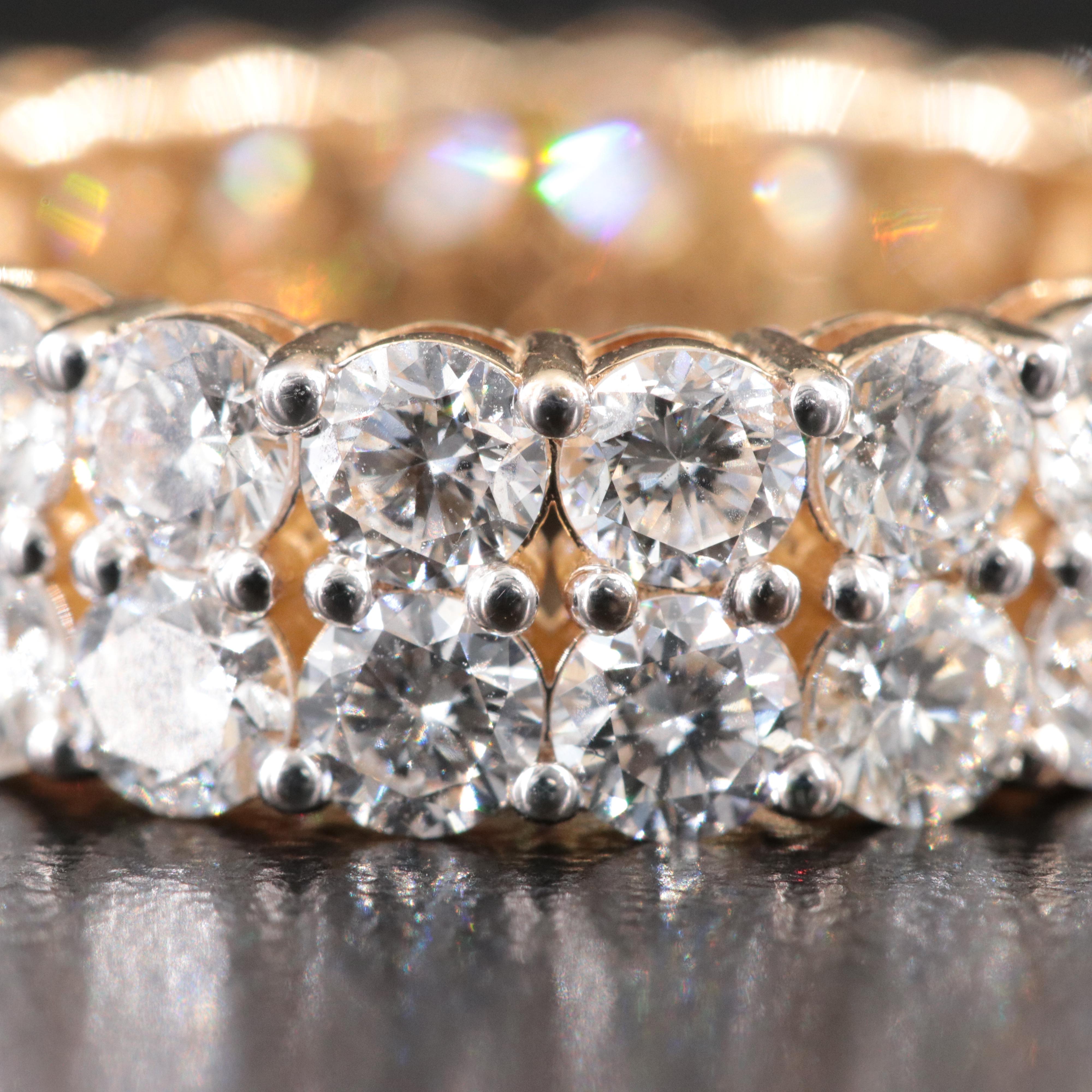 14K 5.67 CTW Lab Grown Diamond Double Row Eternity Band