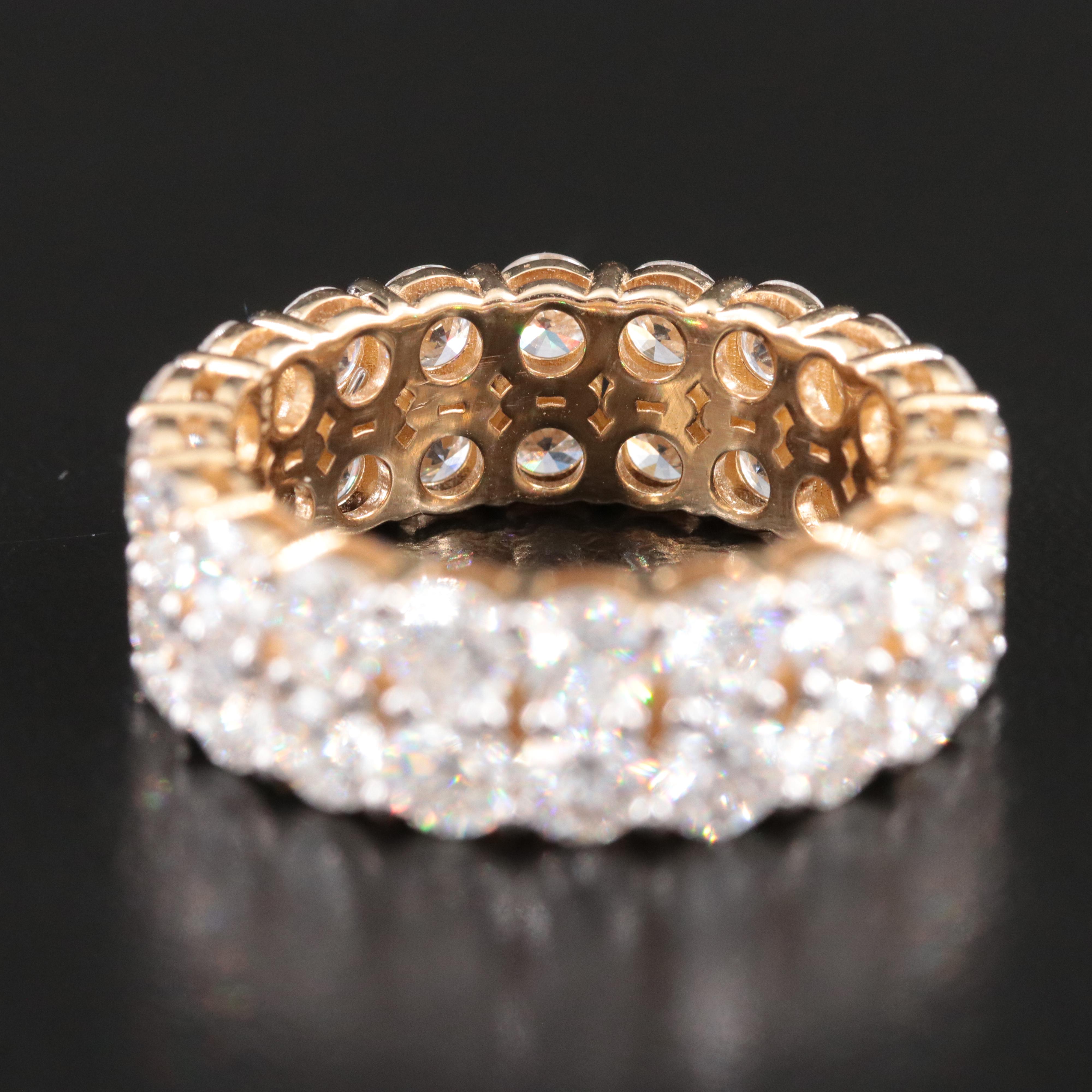 14K 5.67 CTW Lab Grown Diamond Double Row Eternity Band