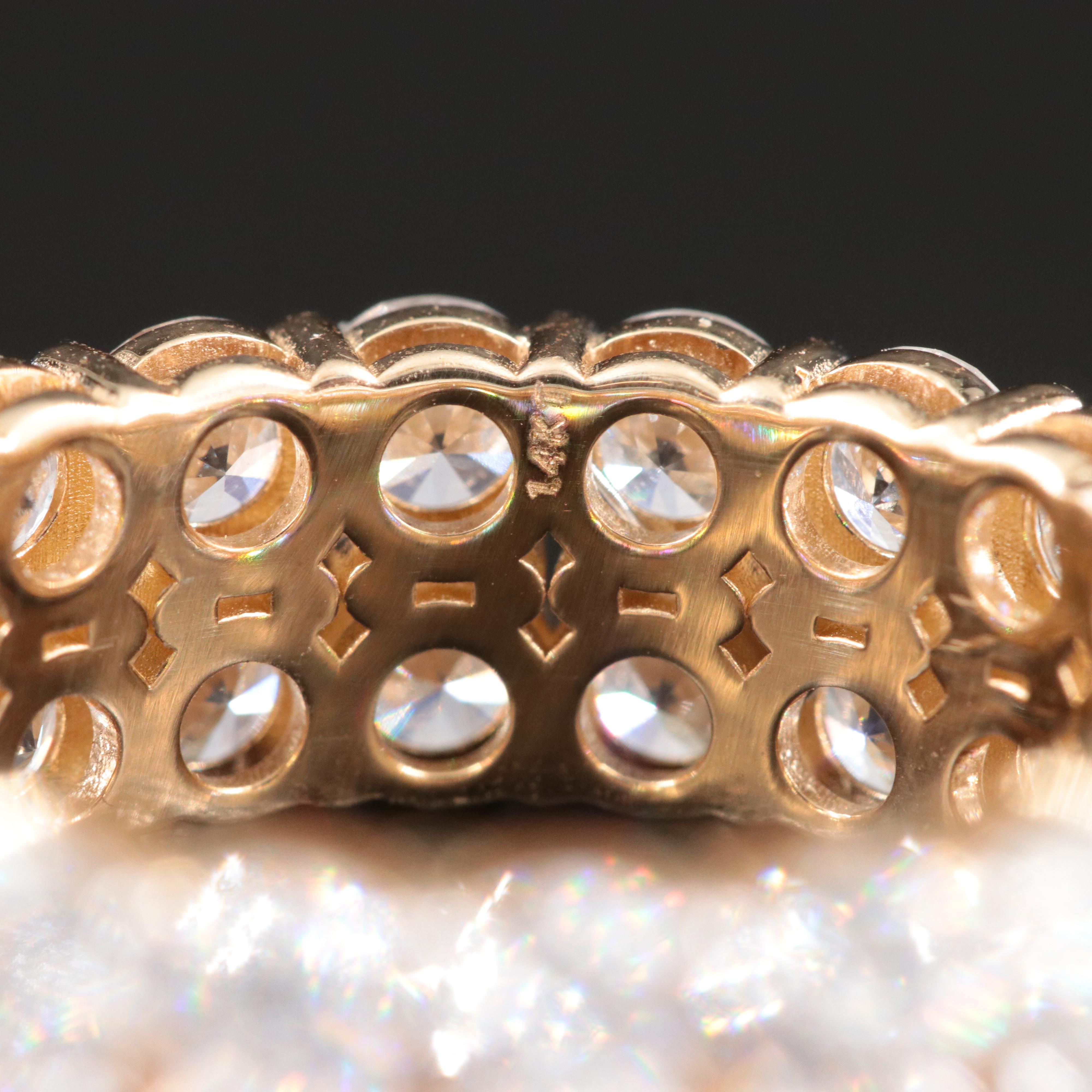 14K 5.67 CTW Lab Grown Diamond Double Row Eternity Band