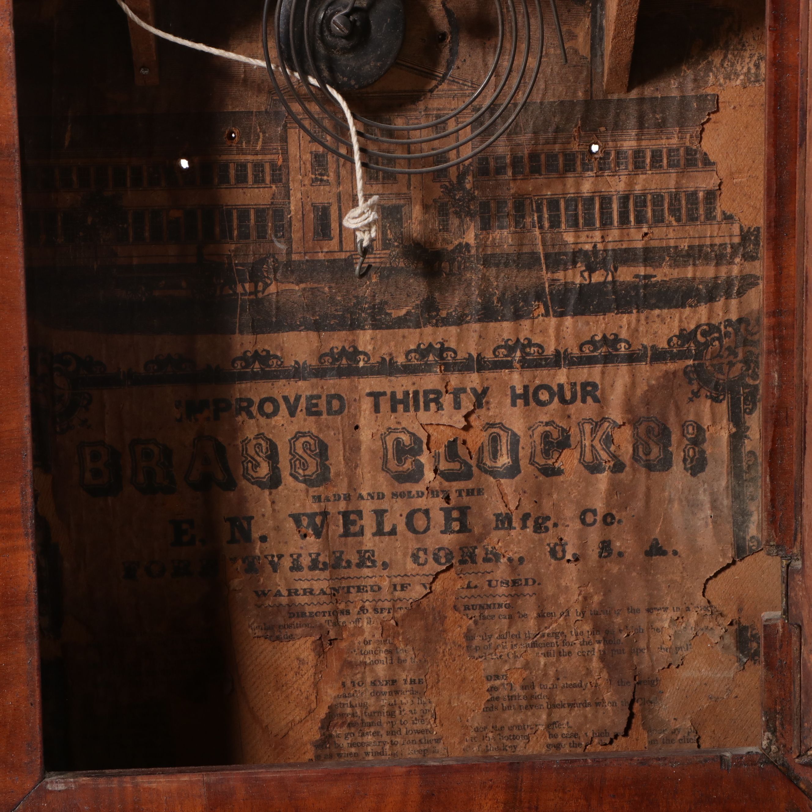 E.N. Welch Mahogany Ogee Clock, Late 19th Century