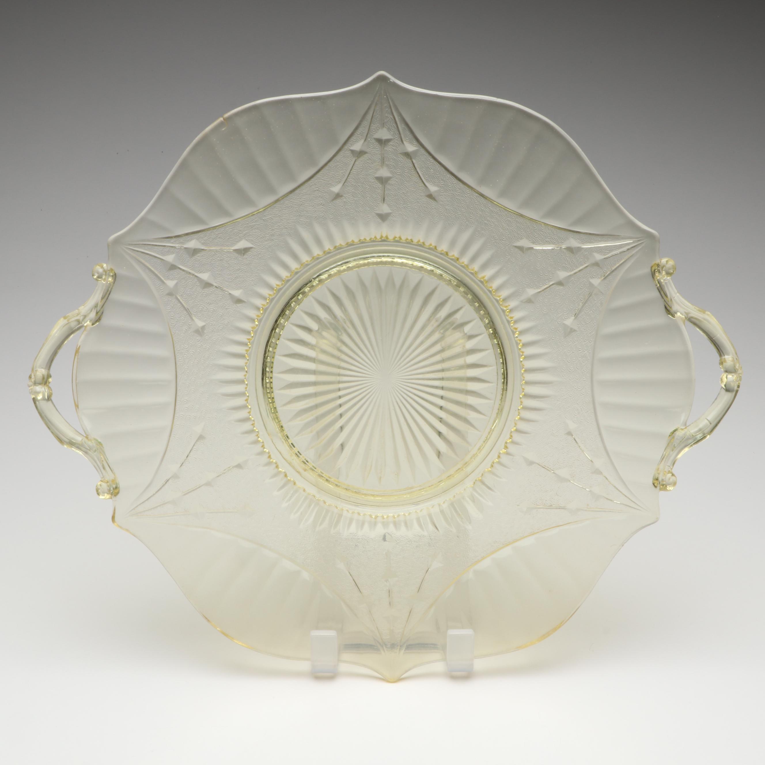 Adams & Co. Blue Uranium Glass Castor Set with Anchor Hocking and More Glass