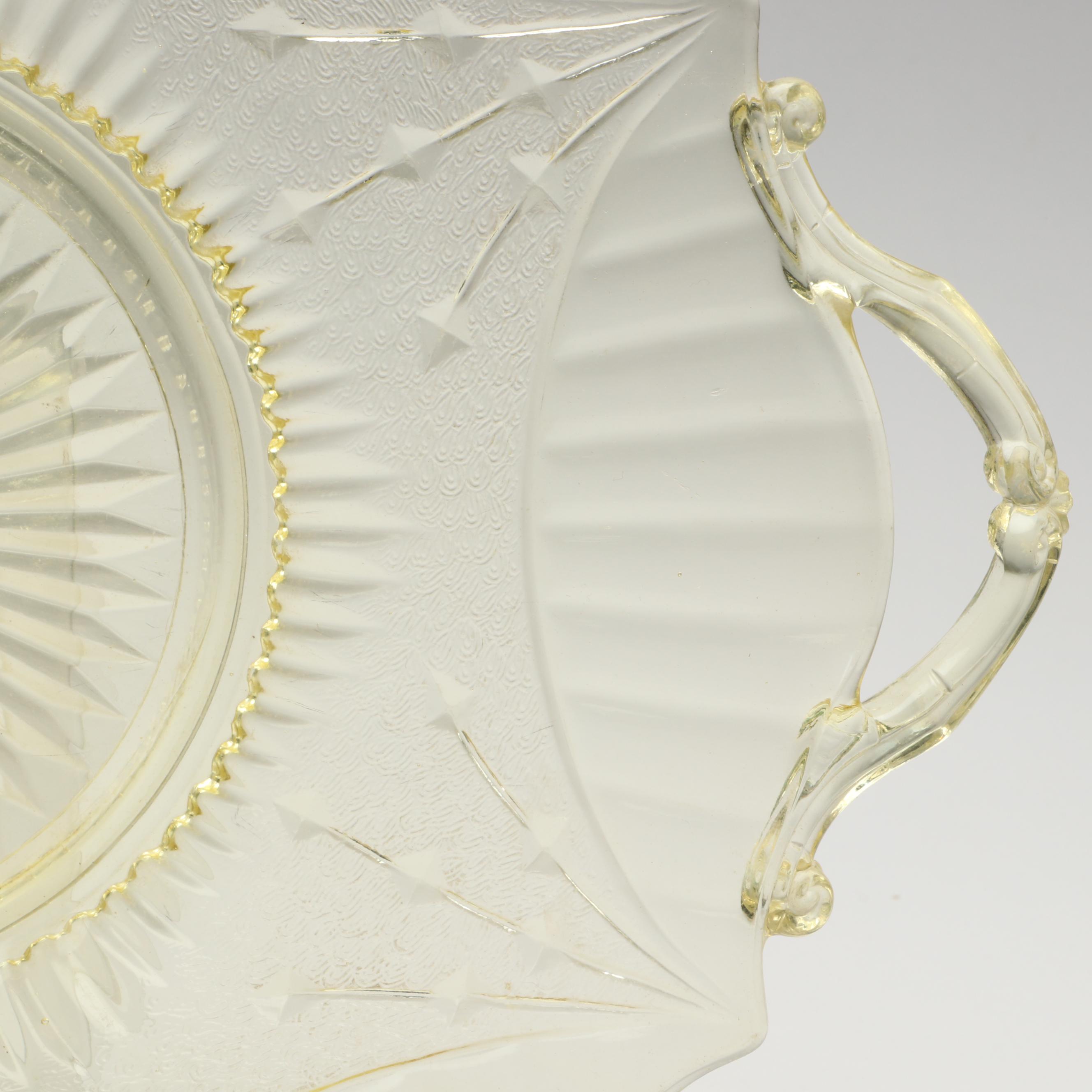 Adams & Co. Blue Uranium Glass Castor Set with Anchor Hocking and More Glass