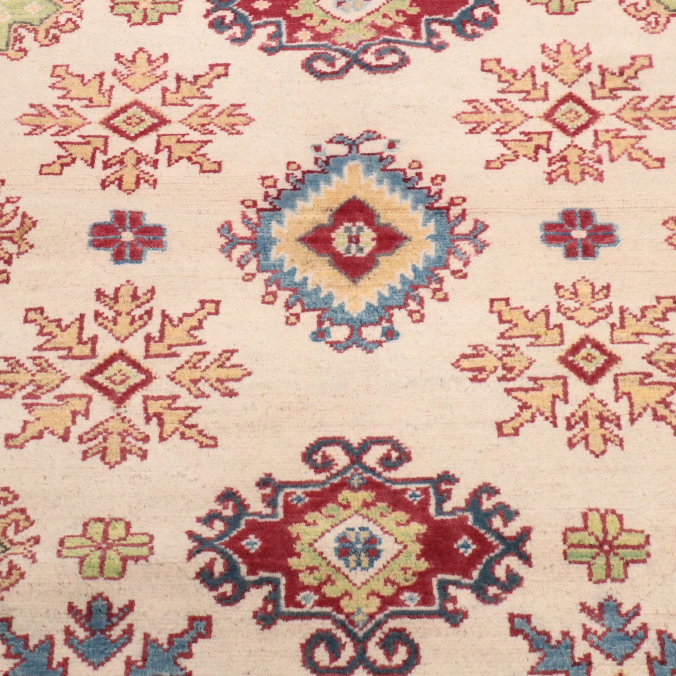 4' x 5'10 Hand-Knotted Pakistani Kazak Area Rug