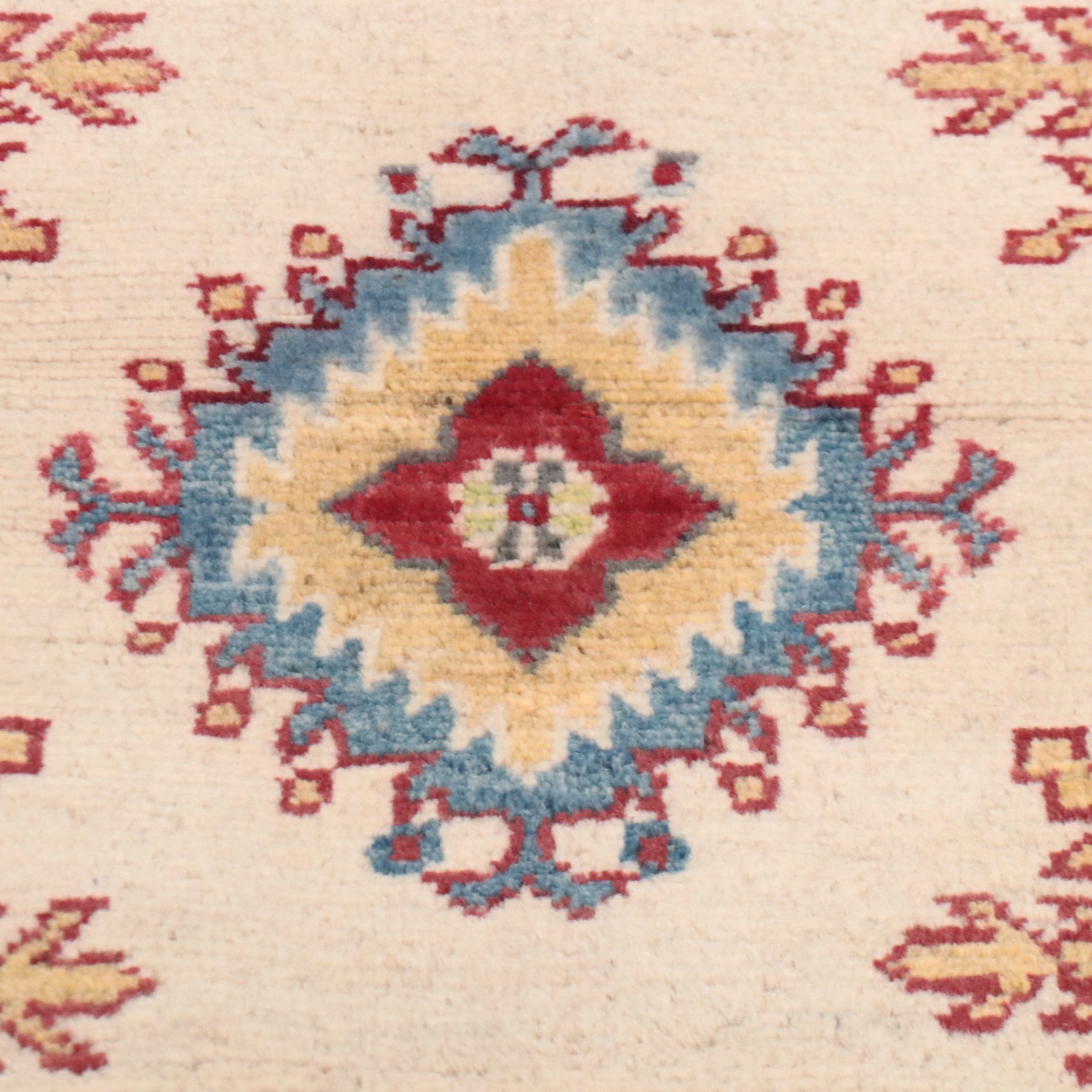 4' x 5'10 Hand-Knotted Pakistani Kazak Area Rug