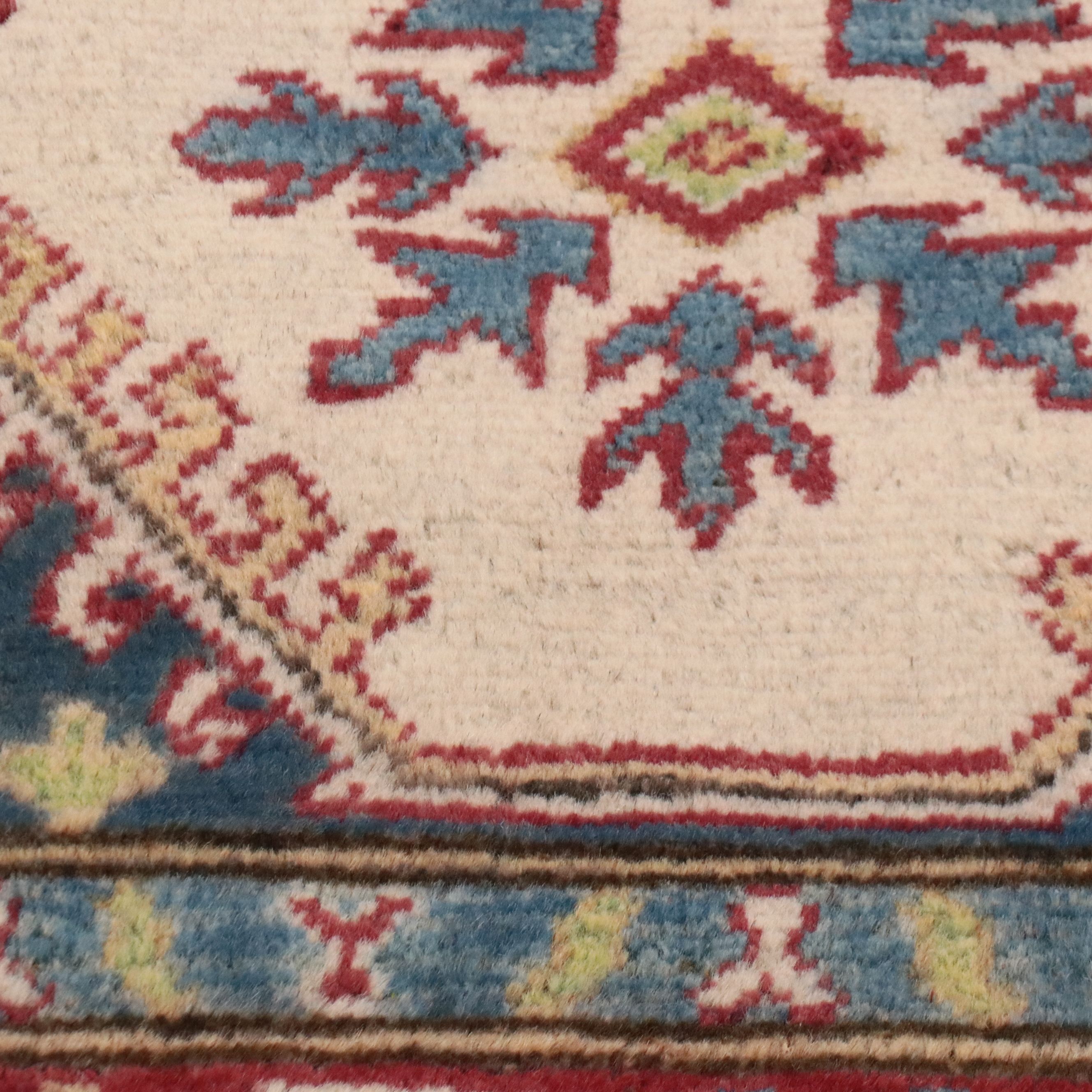 4' x 5'10 Hand-Knotted Pakistani Kazak Area Rug