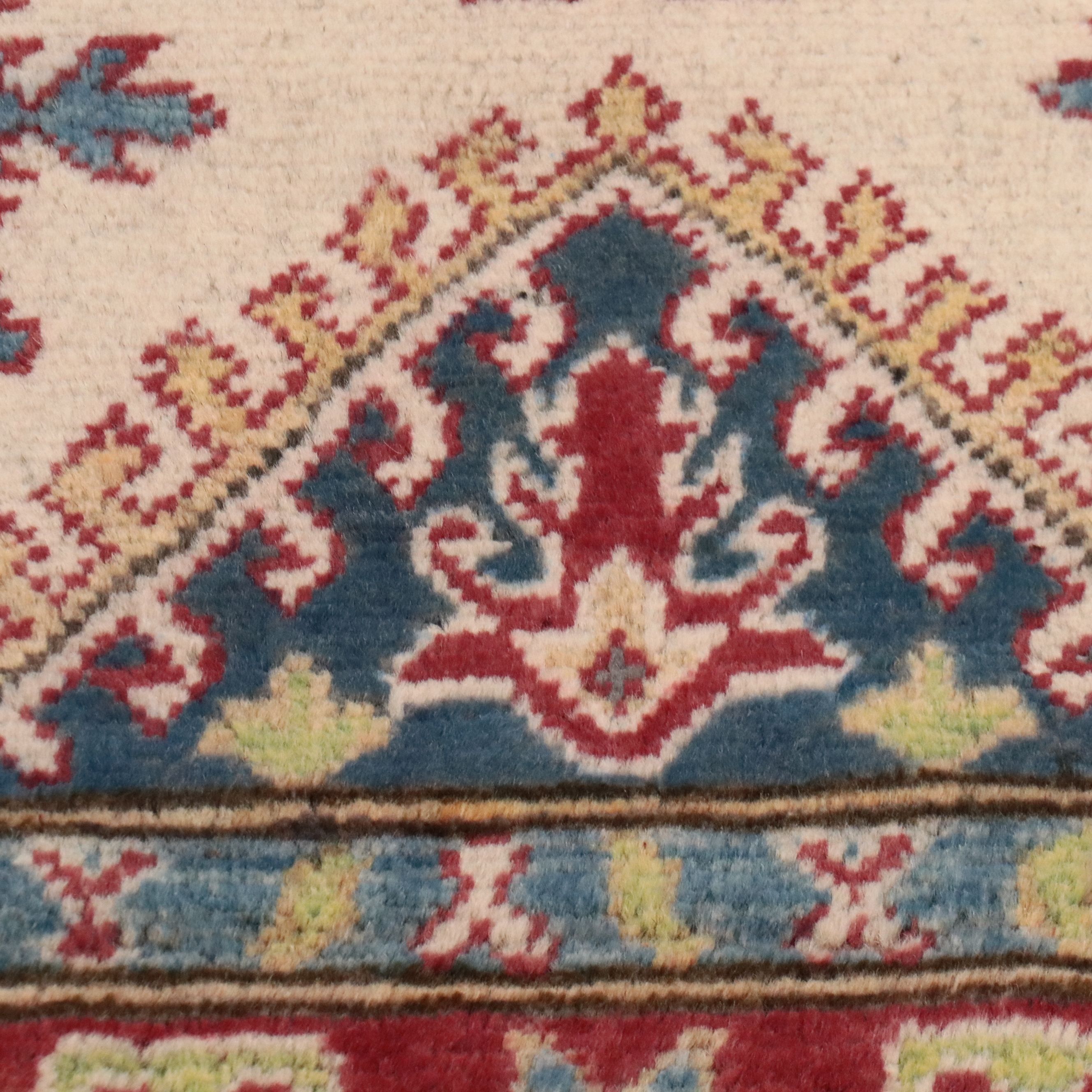 4' x 5'10 Hand-Knotted Pakistani Kazak Area Rug