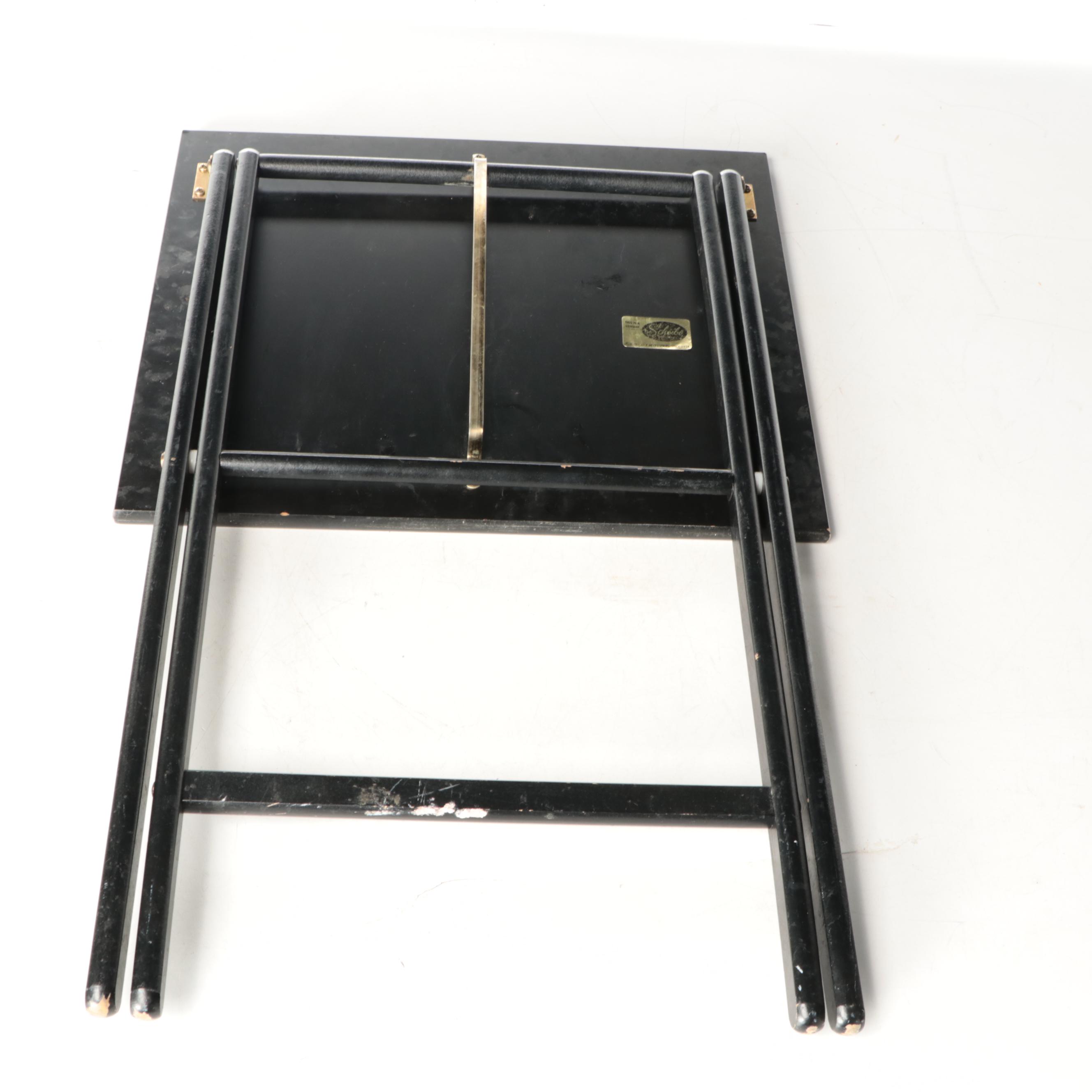 Scheibe Mid Century Modern Style Laminate Burl Wood Tray Table