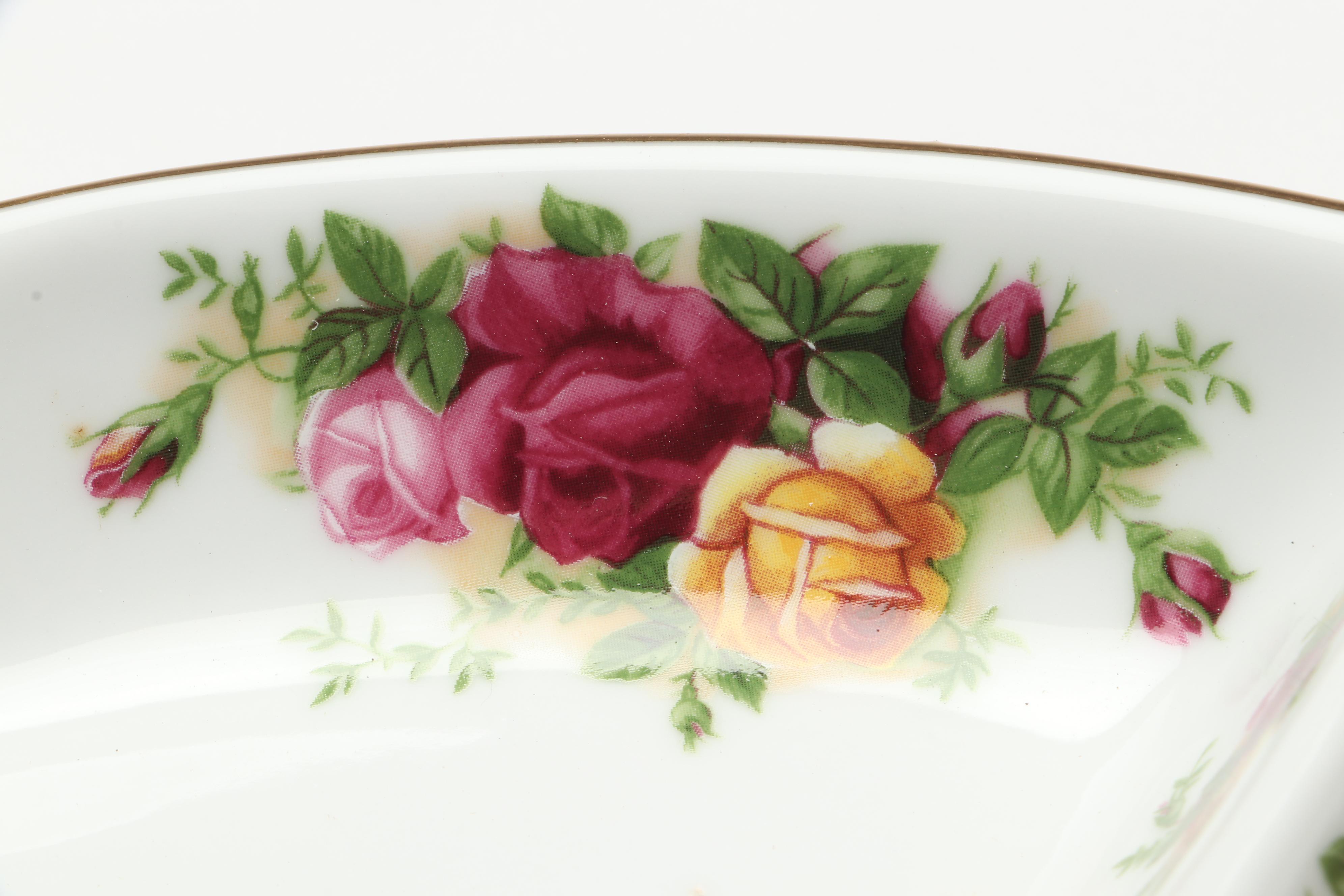 Royal Albert "Old Country Roses" Ceramic Serveware with Mugs and Salad Plates