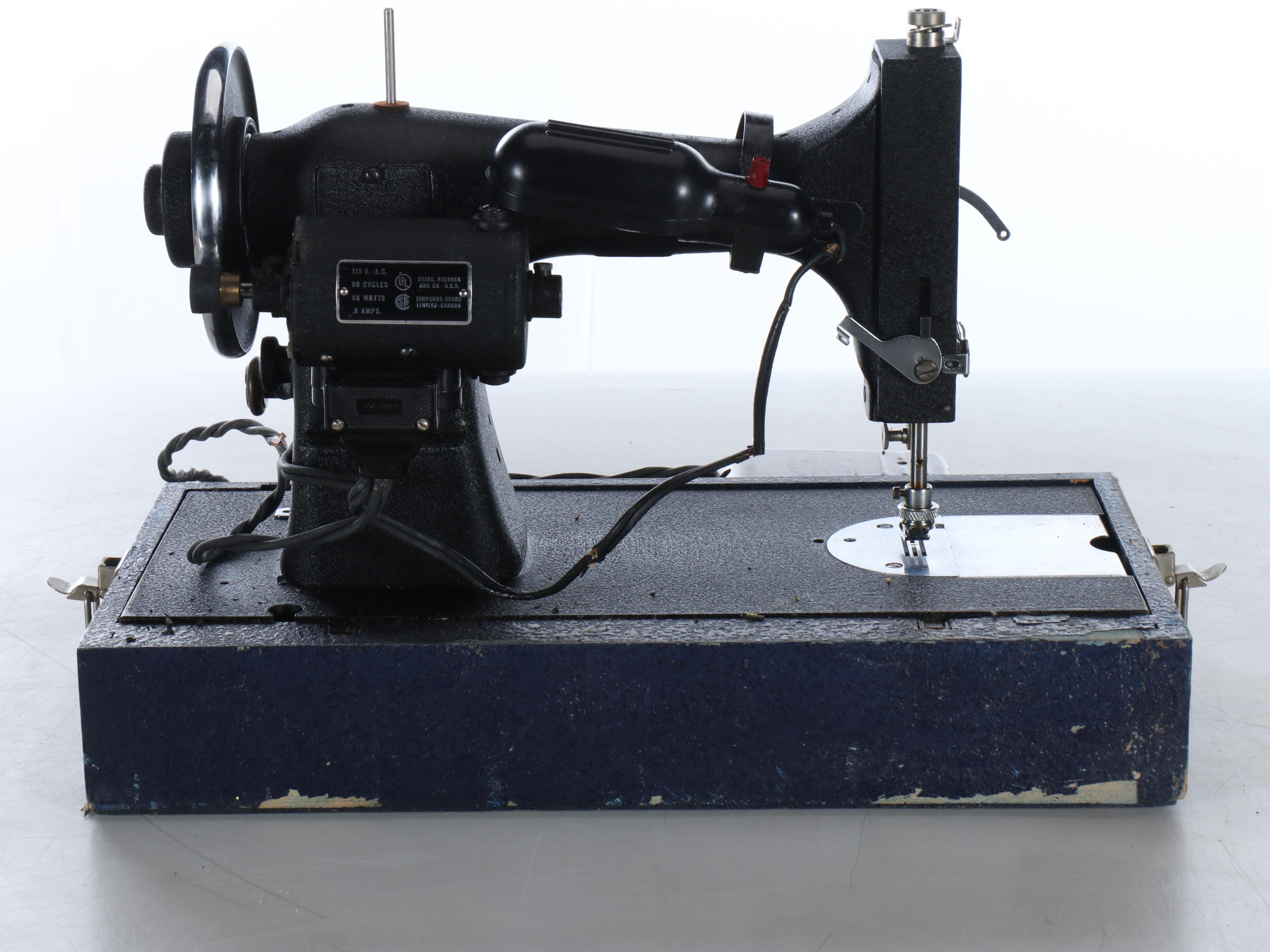 Sears Commander Sewing Machine with Case and Accessories
