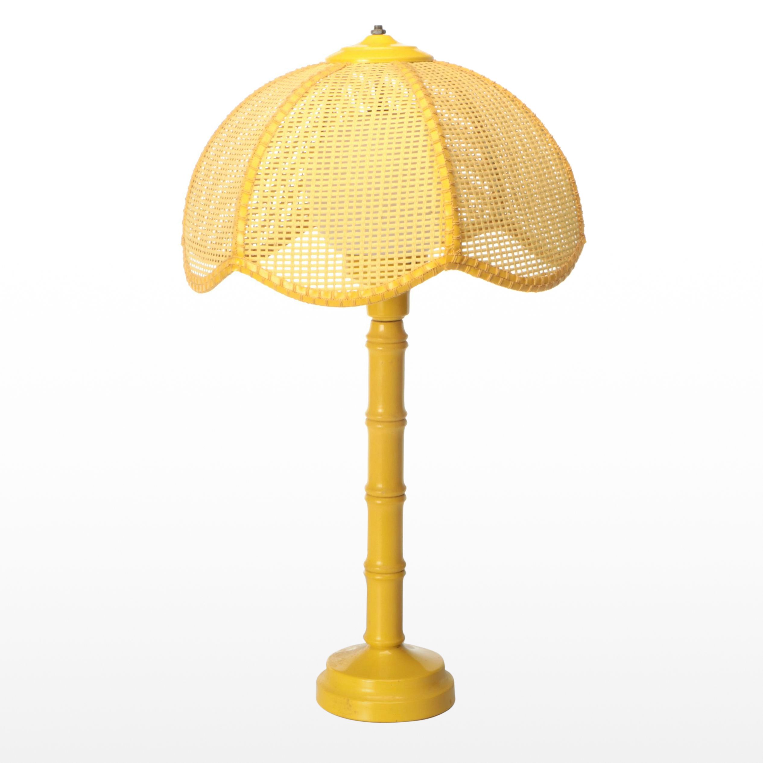 Mid Century Modern Yellow Table Lamp