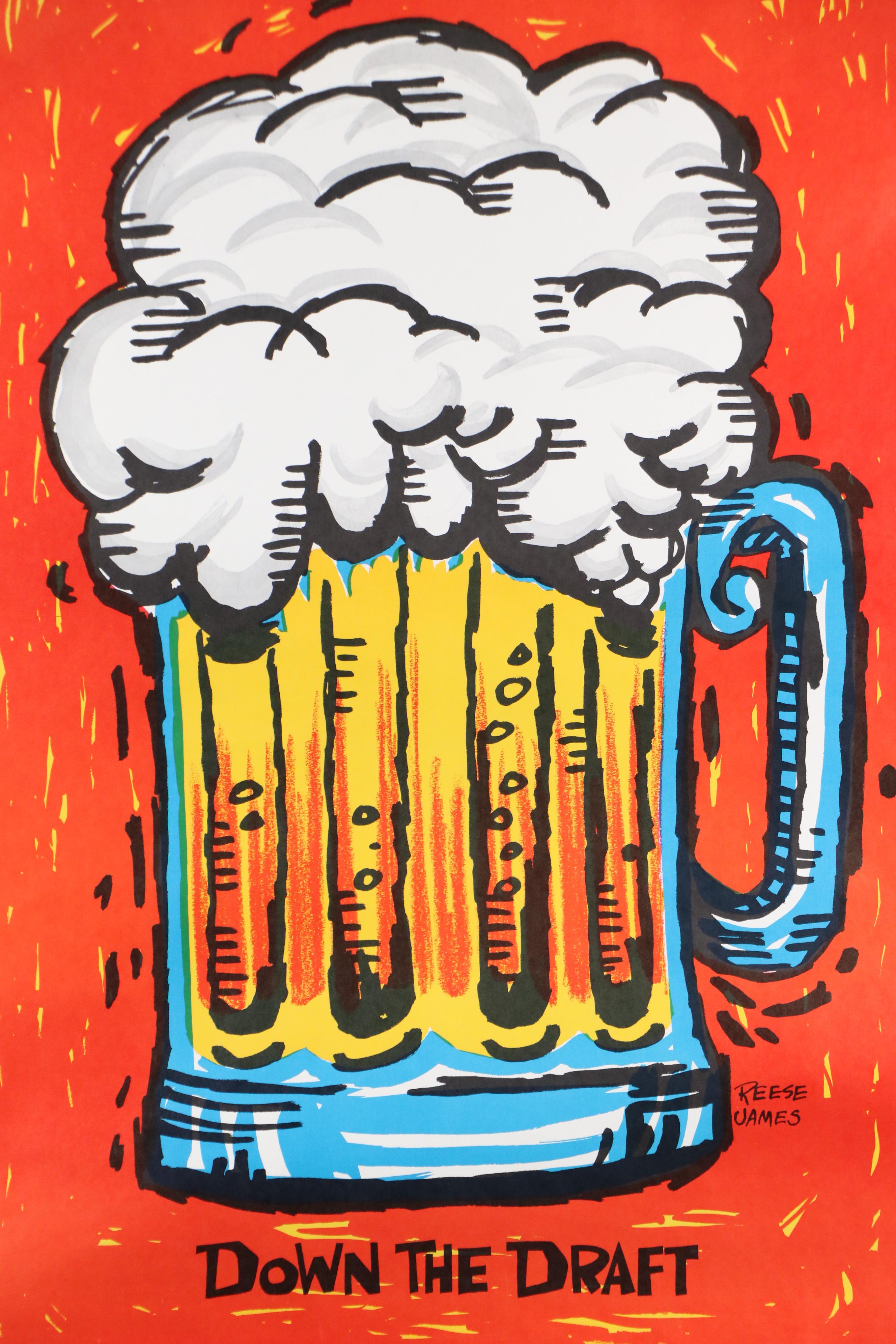 Color Lithograph After Reese James "Down the Draft," Late 20th Century