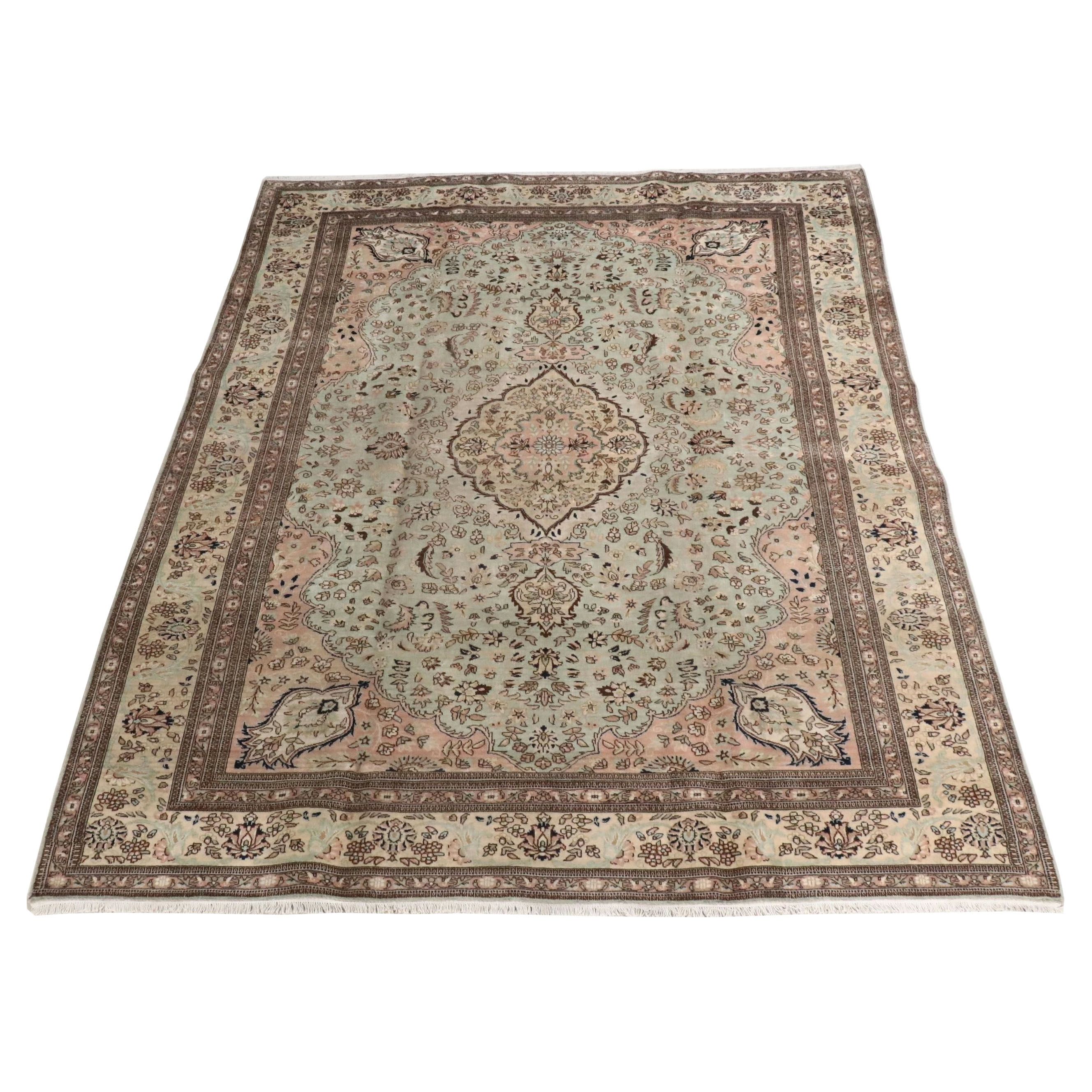 9'10 x 13'1 Hand-Knotted Persian Tabriz Room-Sized Rug