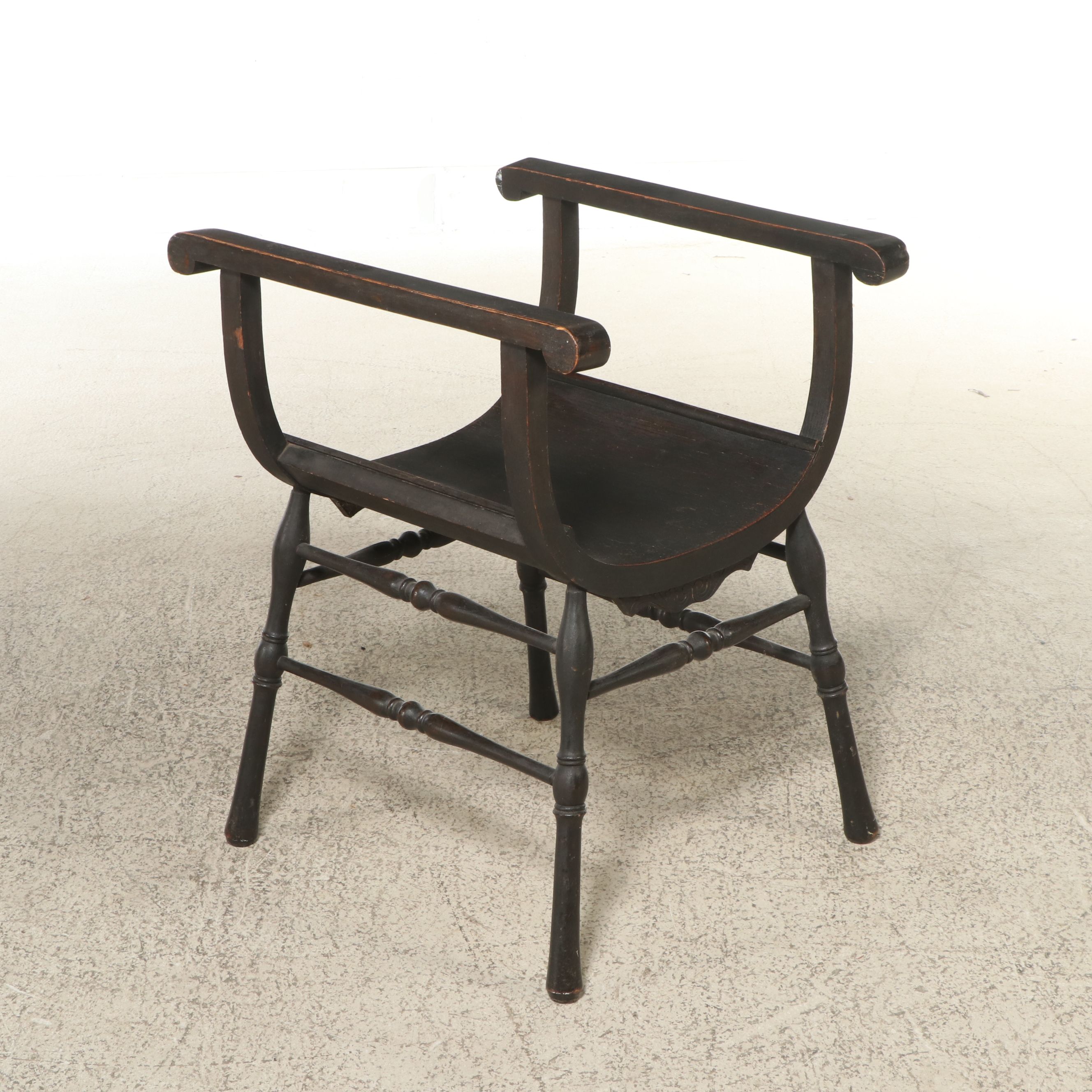 Renaissance Revival Style Wooden Savonarola Chair, Early 20th Century