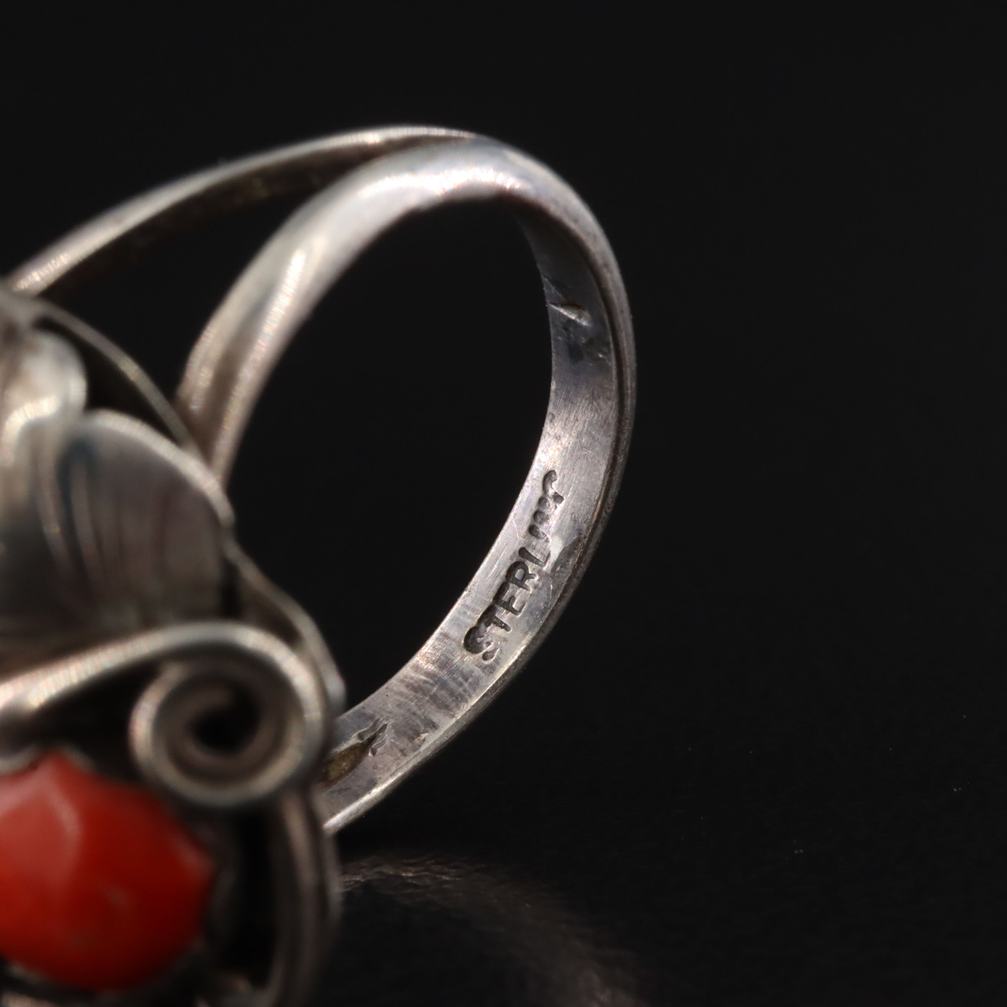 Southwestern Sterling Turquoise and Coral Rings