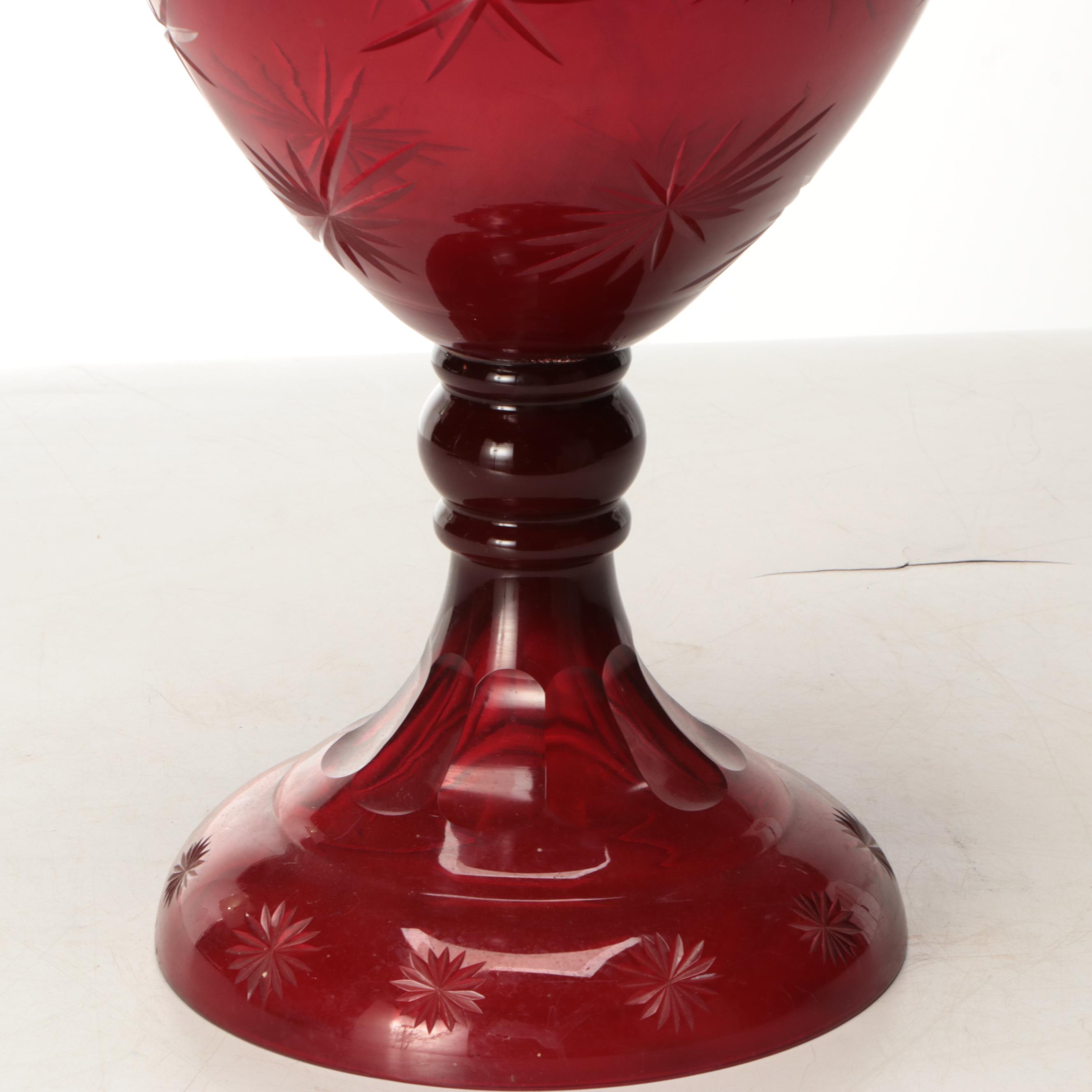 Ruby Glass Ginger Jar