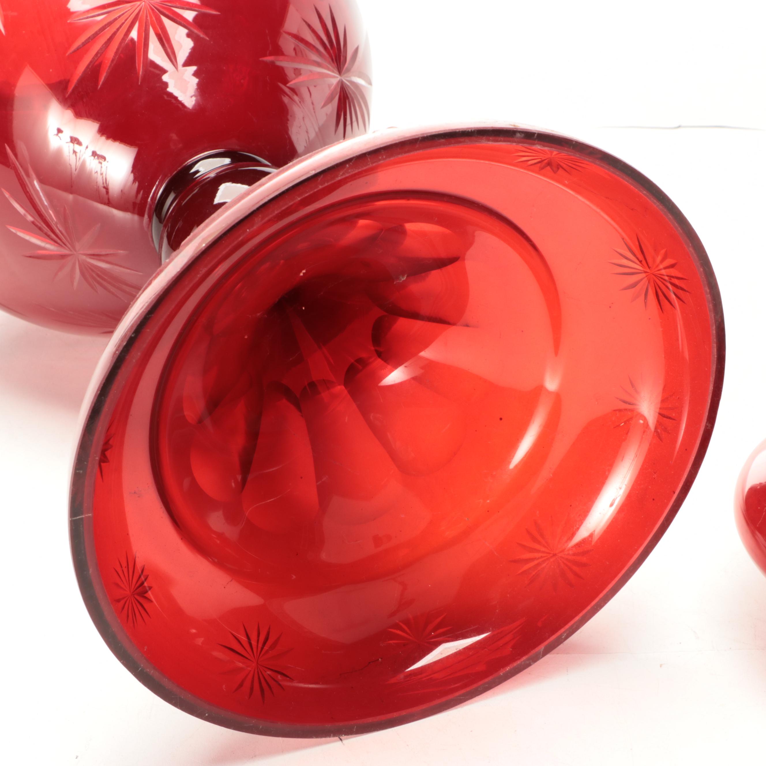 Ruby Glass Ginger Jar