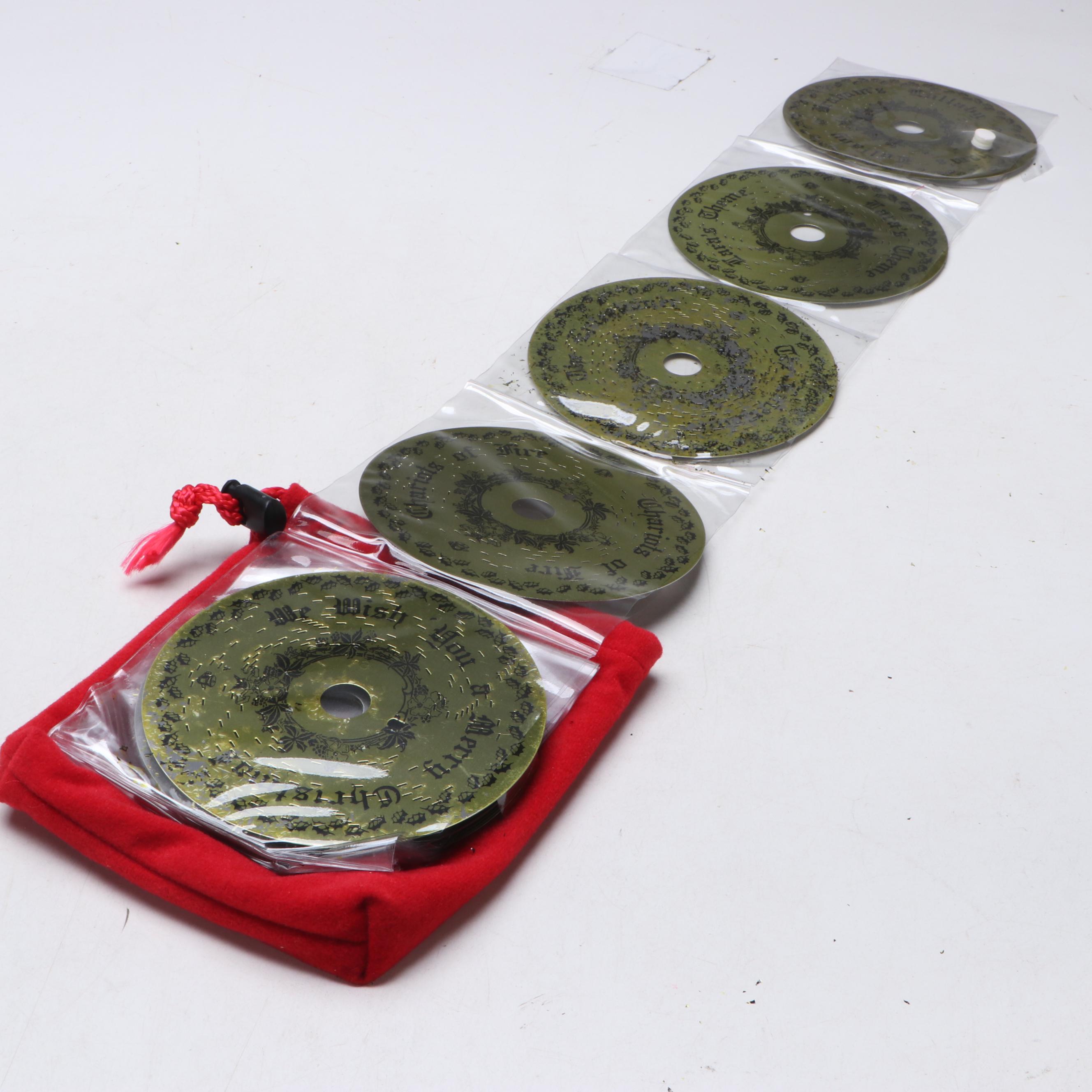 Christmas Deluxe Bell Symphonium in Burled Case with "Jingle Bells" Music Box